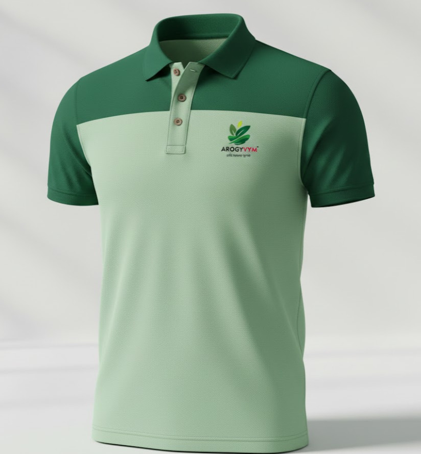 Arogyvym Green Polo Shirt with Logo