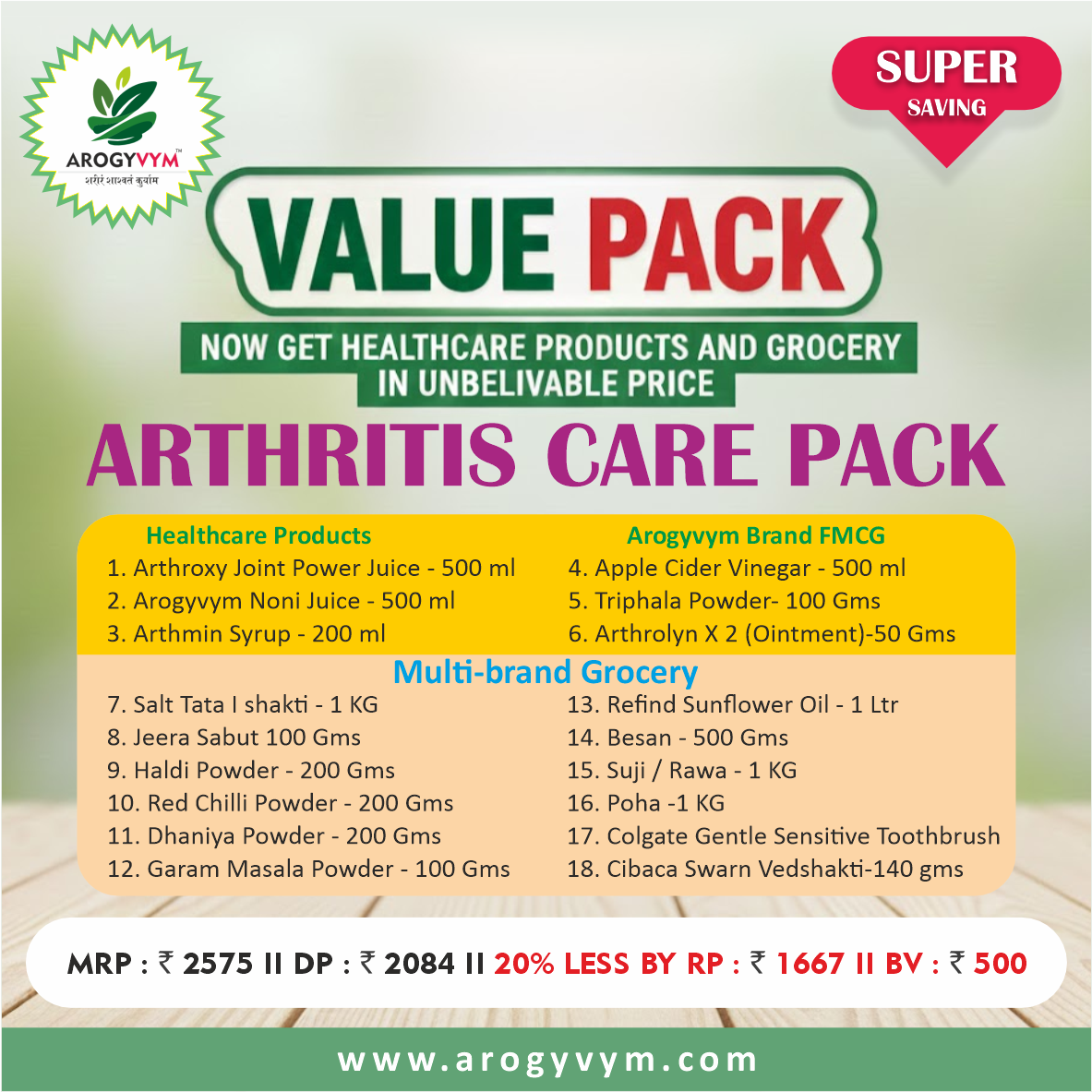 Arthritis Care Pack