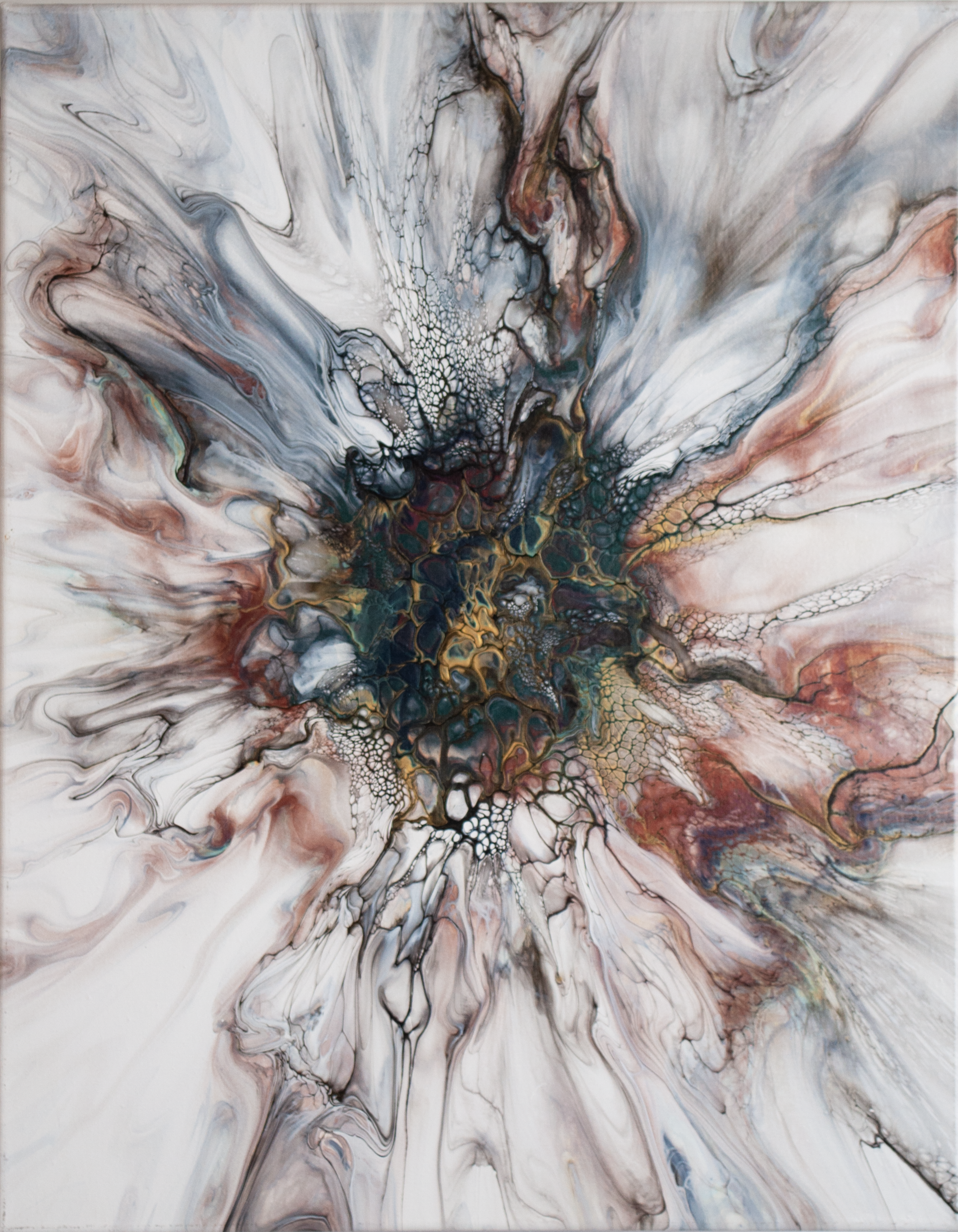 'Angelica' Abstract Fluid Art (16x20" canvas)