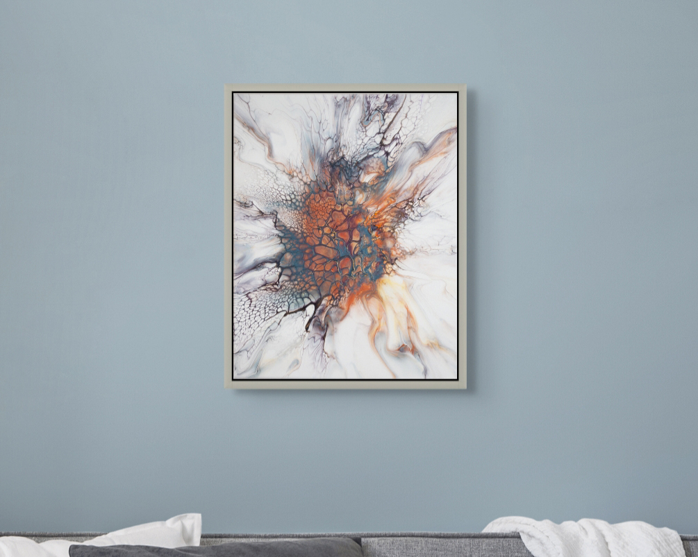 'Autumn Bouquet' Abstract Fluid Art (16x20" canvas)