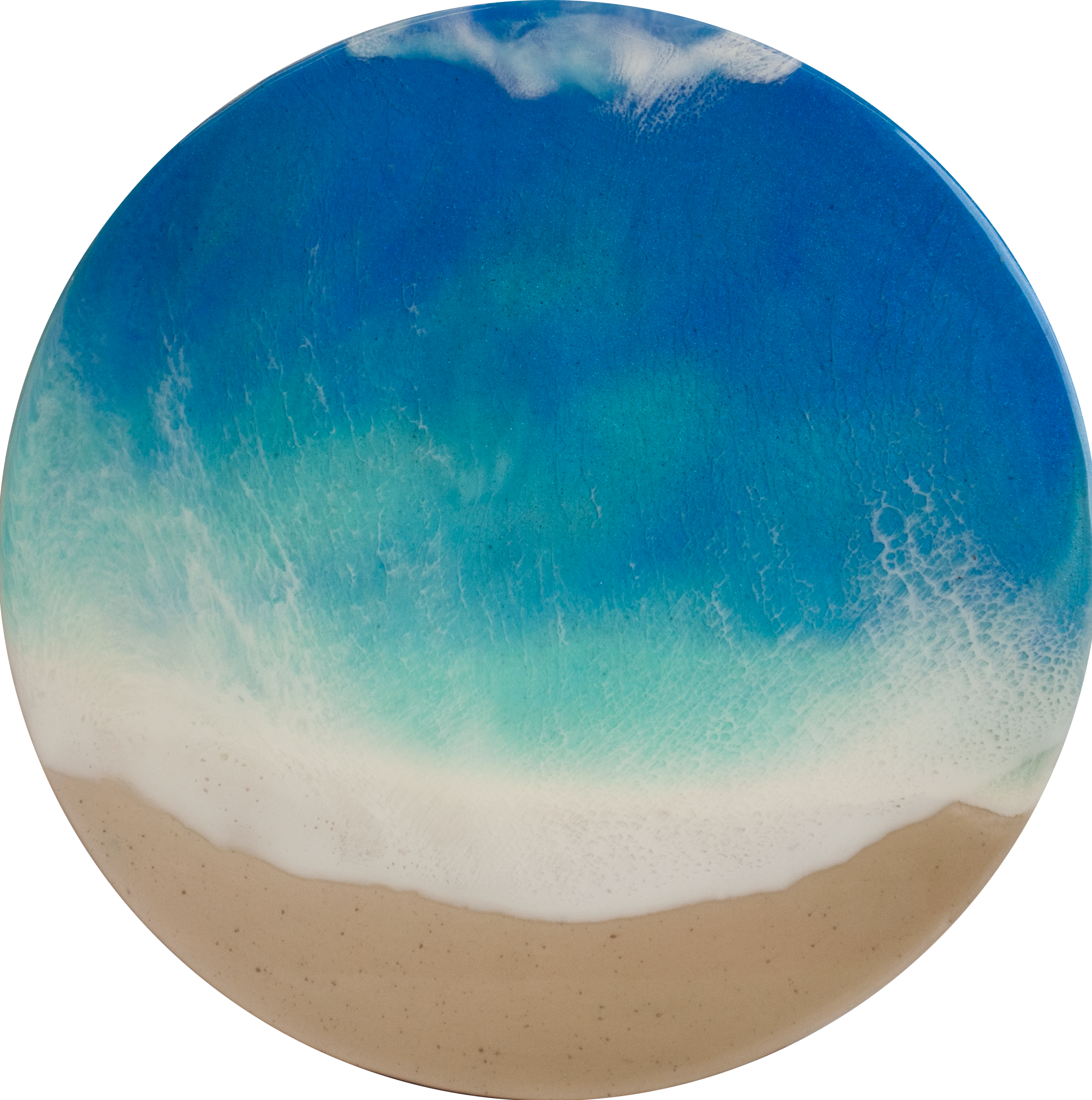 'Balmy Beach" Ocean Wave Resin Art (14" board)