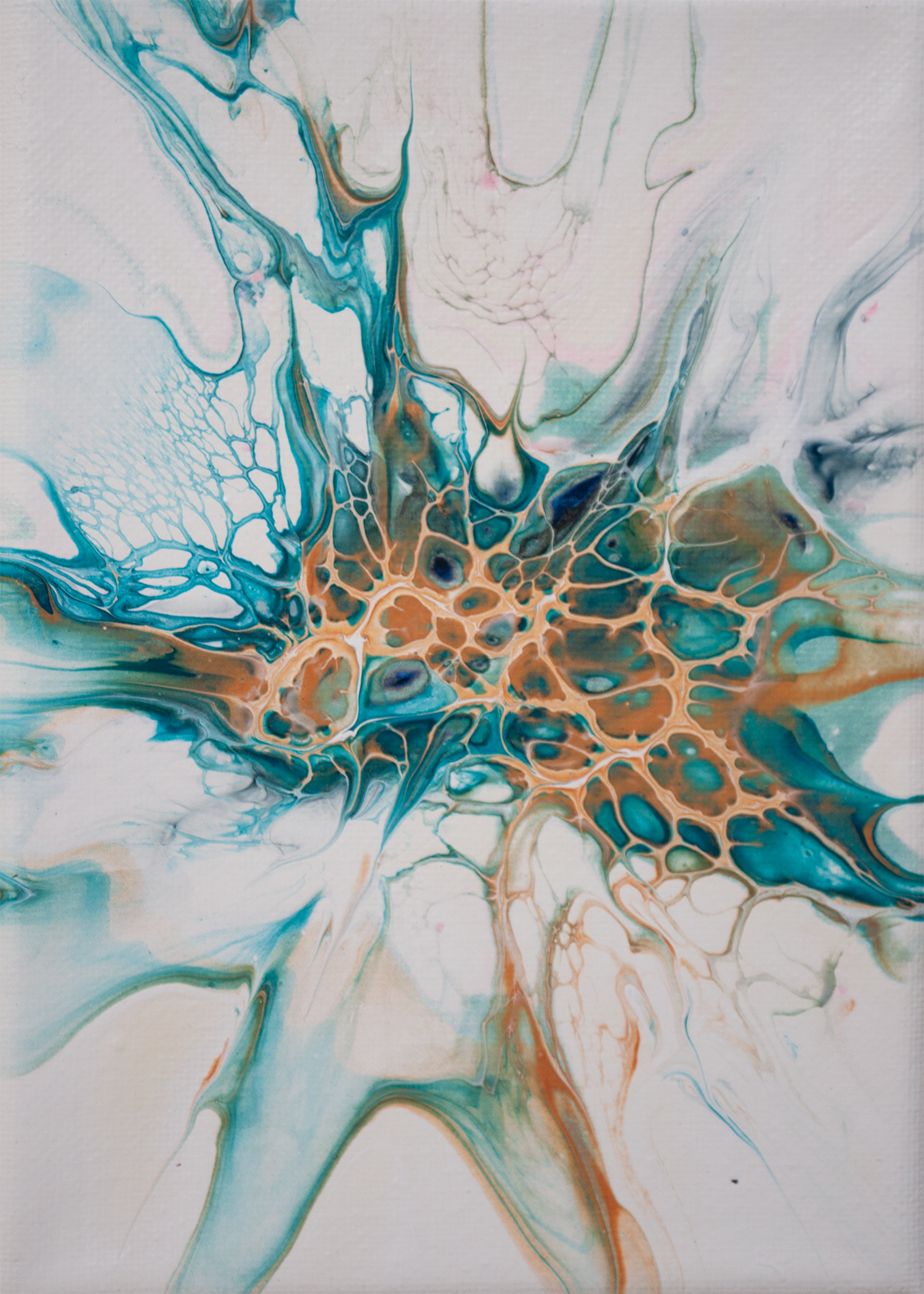 'Bandai" Abstract Fluid Art (5x7' canvas)