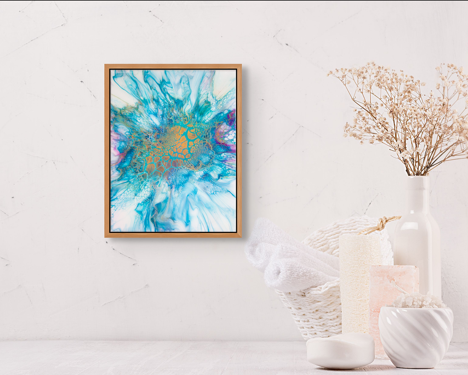 'Blue Orchid' Abstract Fluid Art Painting (11x14" canvas)