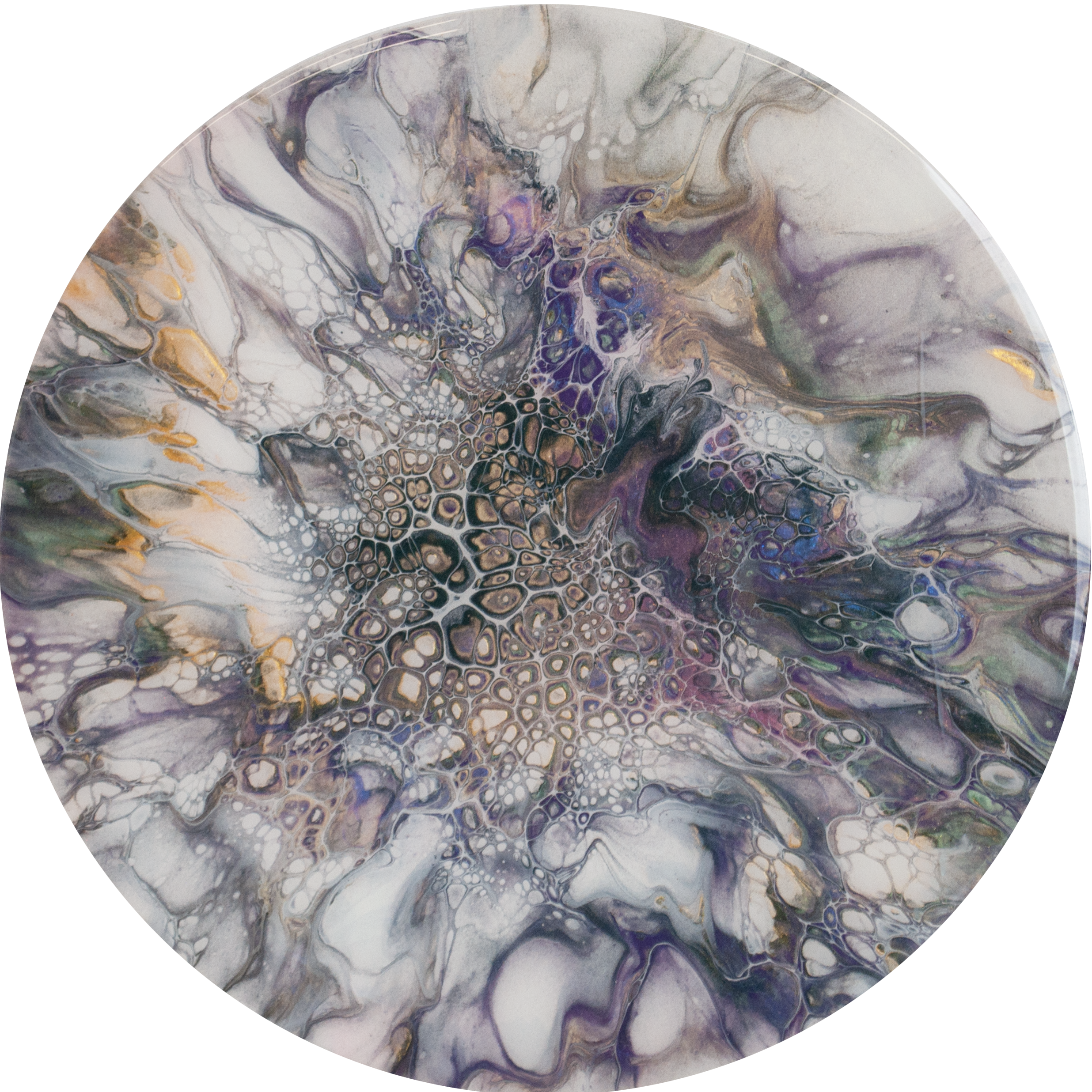 'Discovery' Abstract Resin Wall Art (7.5" wood)