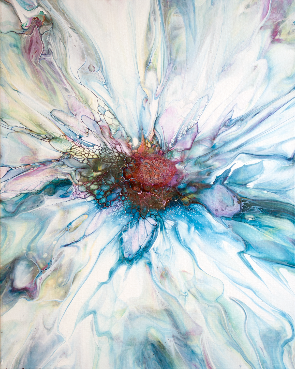 'Echinacea' Abstract Floral Art Painting (16x20" standard canvas)