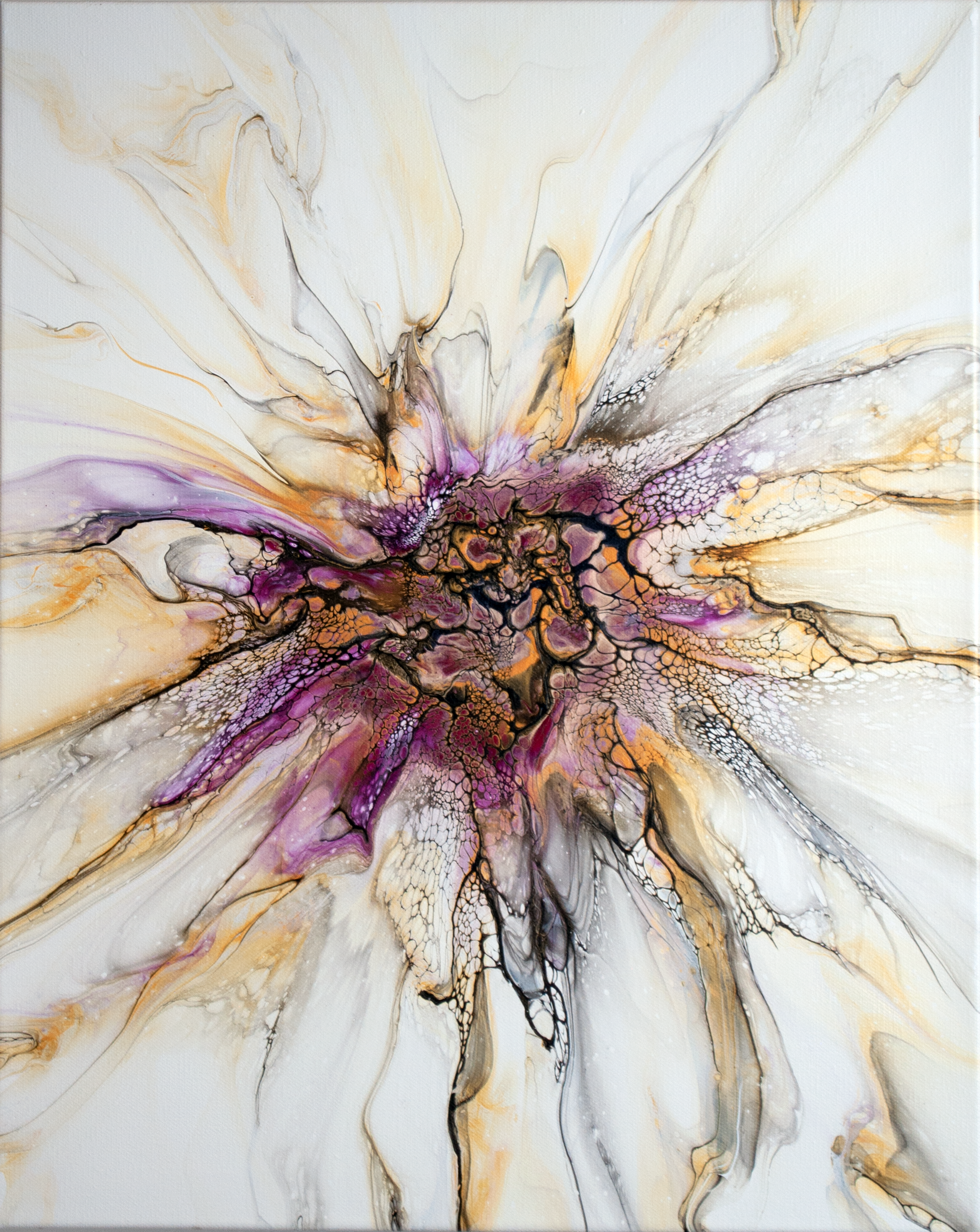 ‘Viola Cornuta’ Abstract Burst Canvas Art (20x16" HP canvas)