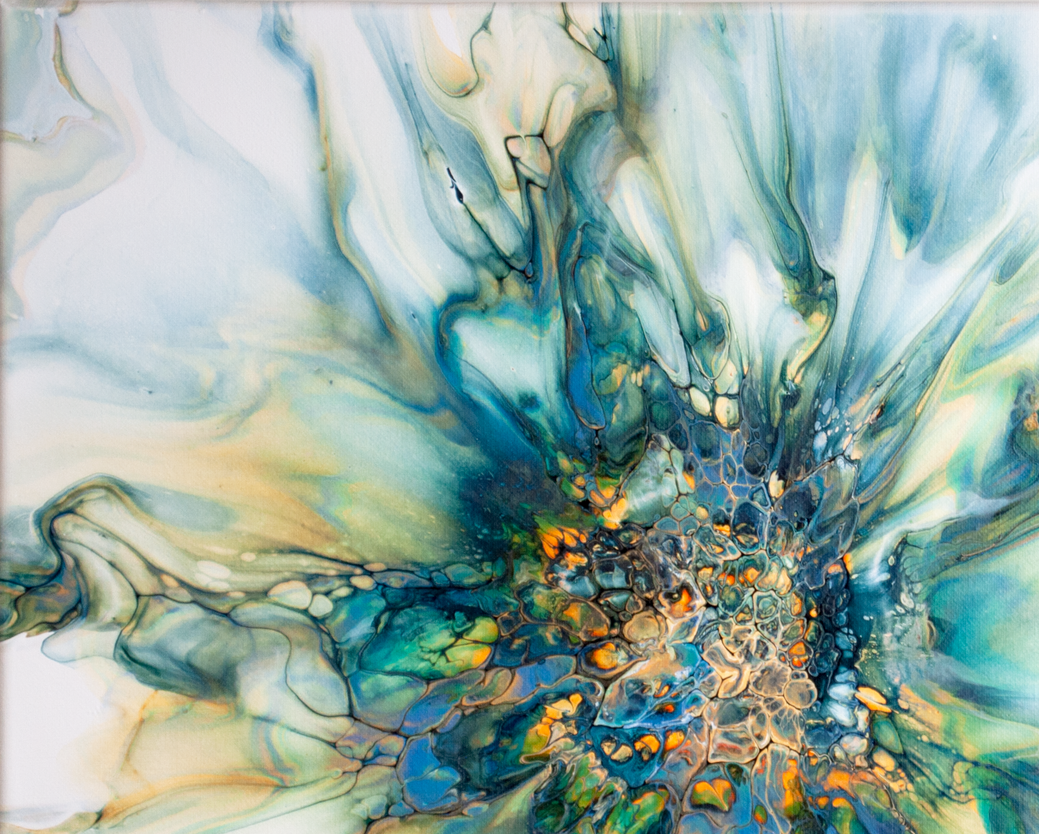 ‘Royal Inception’ Abstract Fluid Art Canvas (16x20 standard canvas)