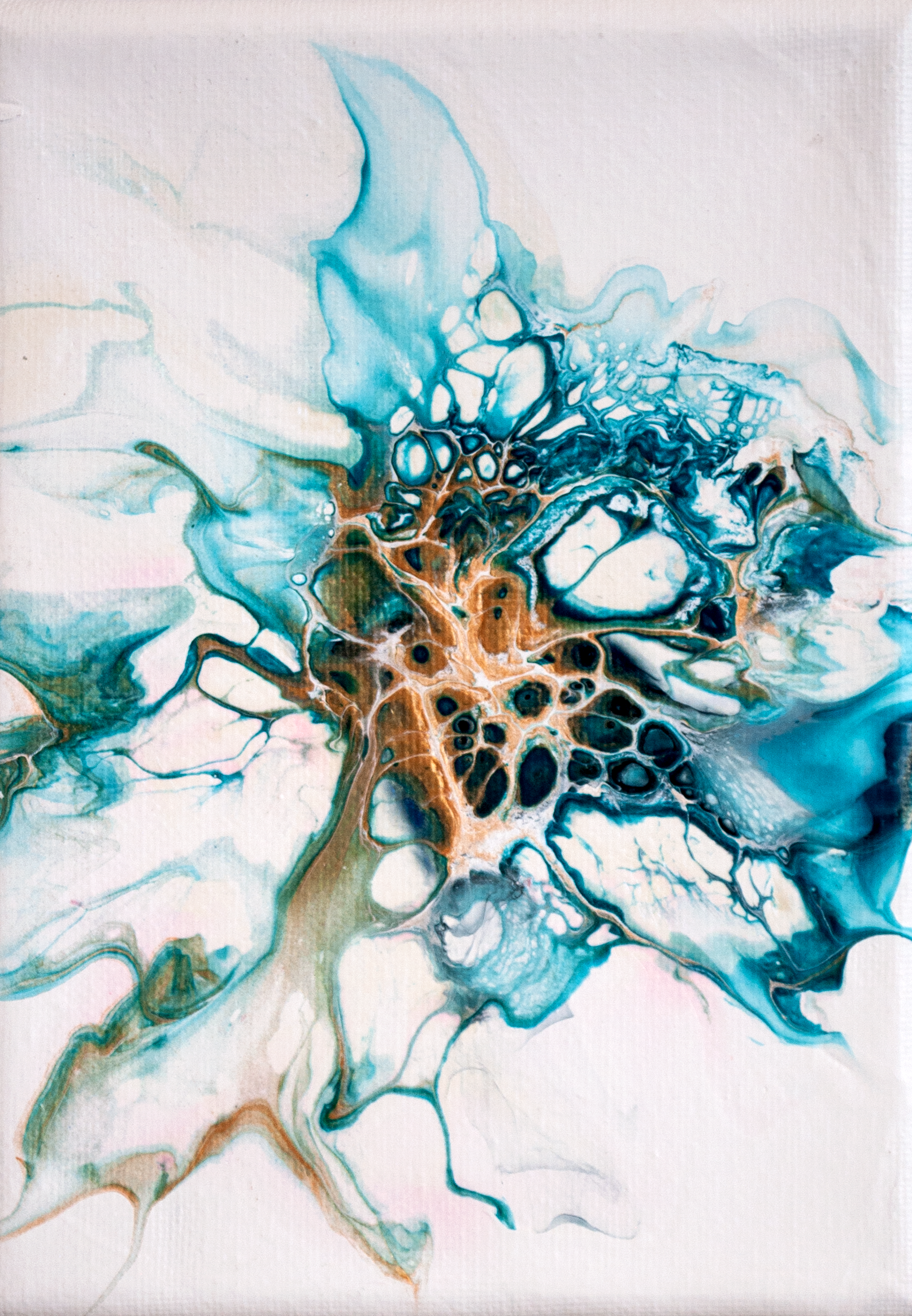 'Seadago' Abstract Fluid Art (7x5" standard canvas)
