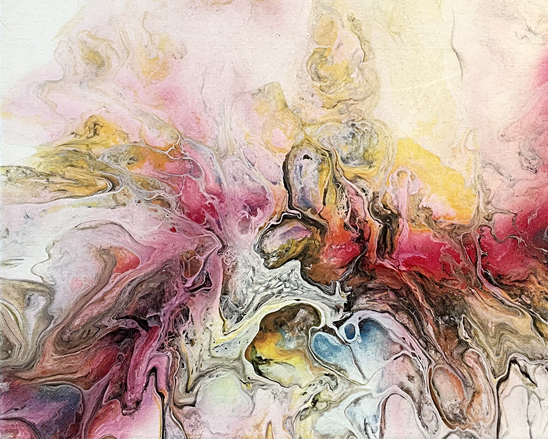 'Morning Garden' Abstract Fluid Art Painting (11x14" standard canvas)