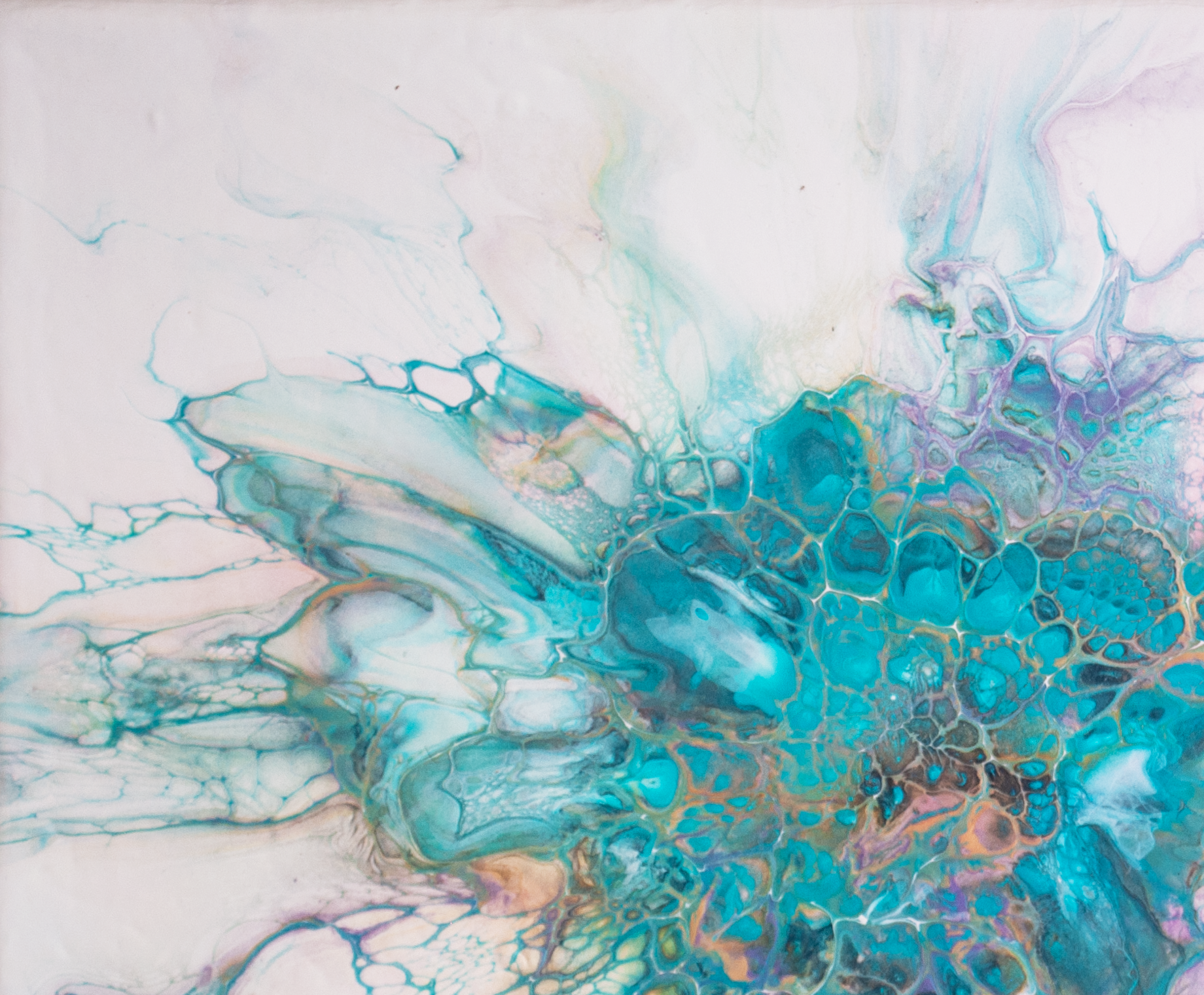 ‘Blue Calla Lilly’ Abstract Fluid Art Painting (11x14" canvas)