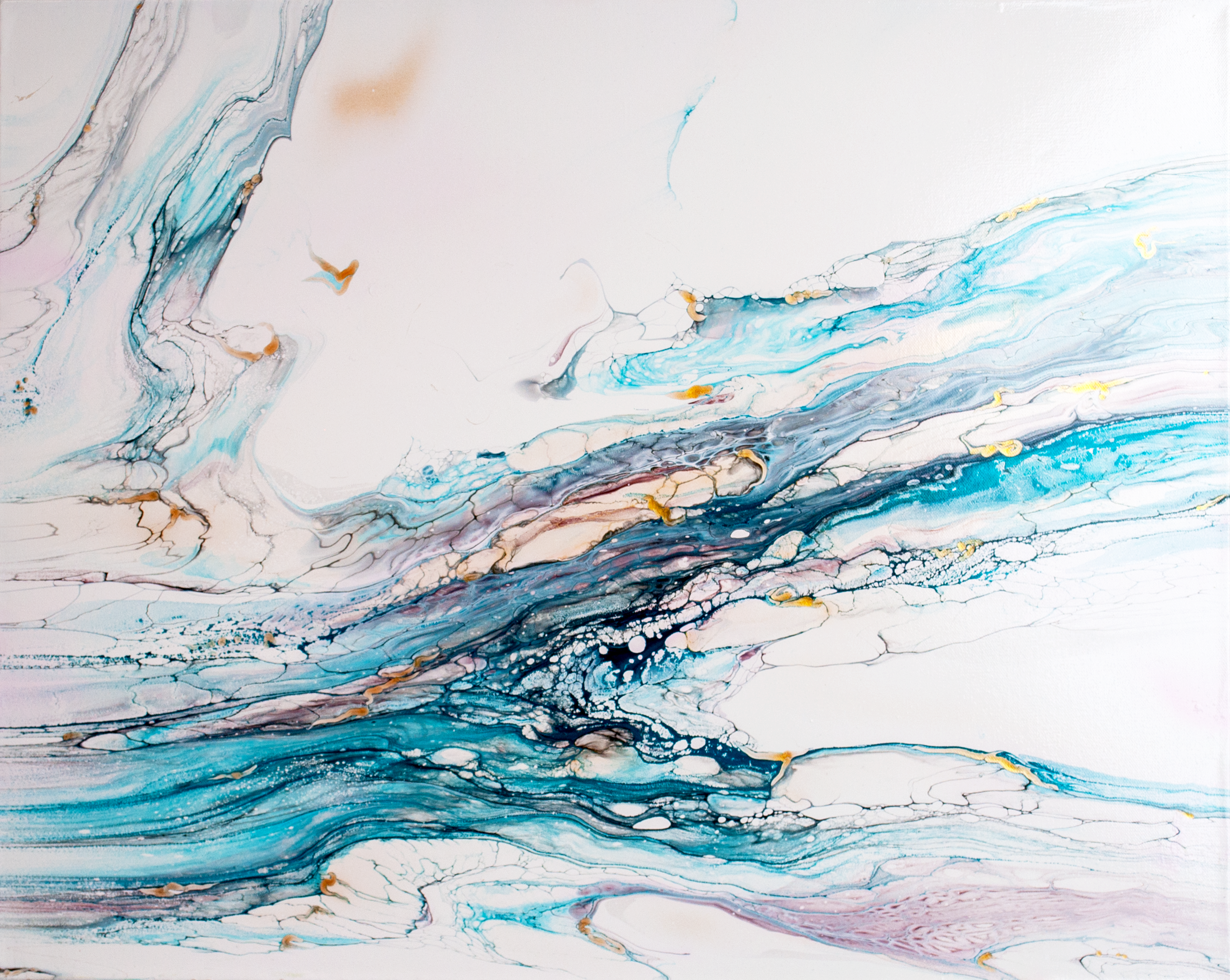 ‘Prospecting’ Abstract Fluid Art (24x30" HP canvas)