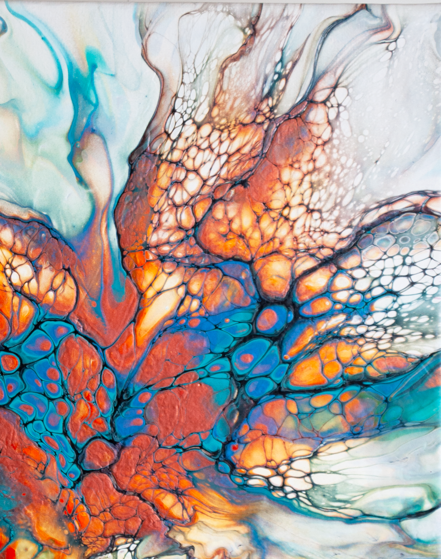'Firebird' Abstract Fluid Art Painting (11x14" standard canvas)