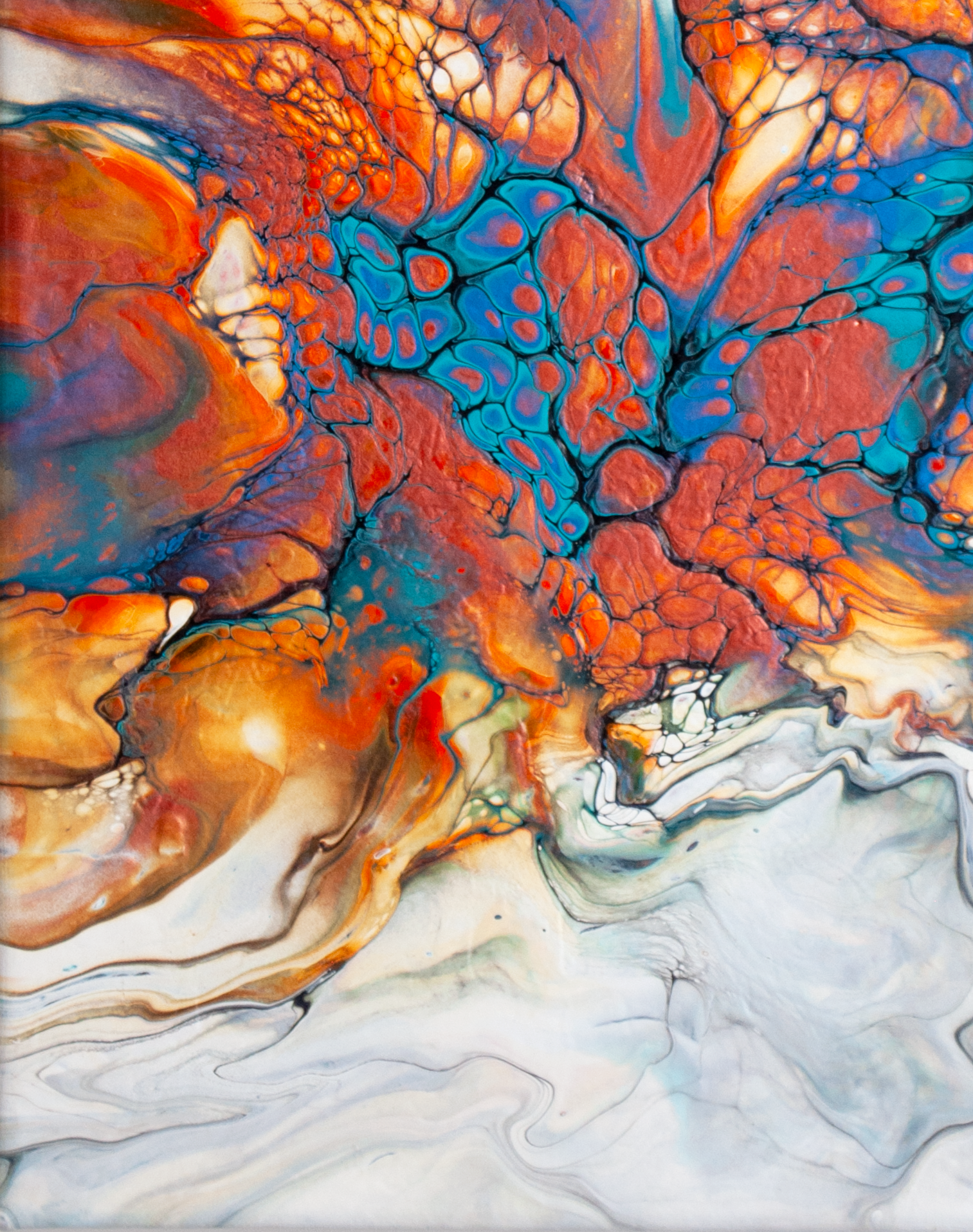'Firebird' Abstract Fluid Art Painting (11x14" standard canvas)