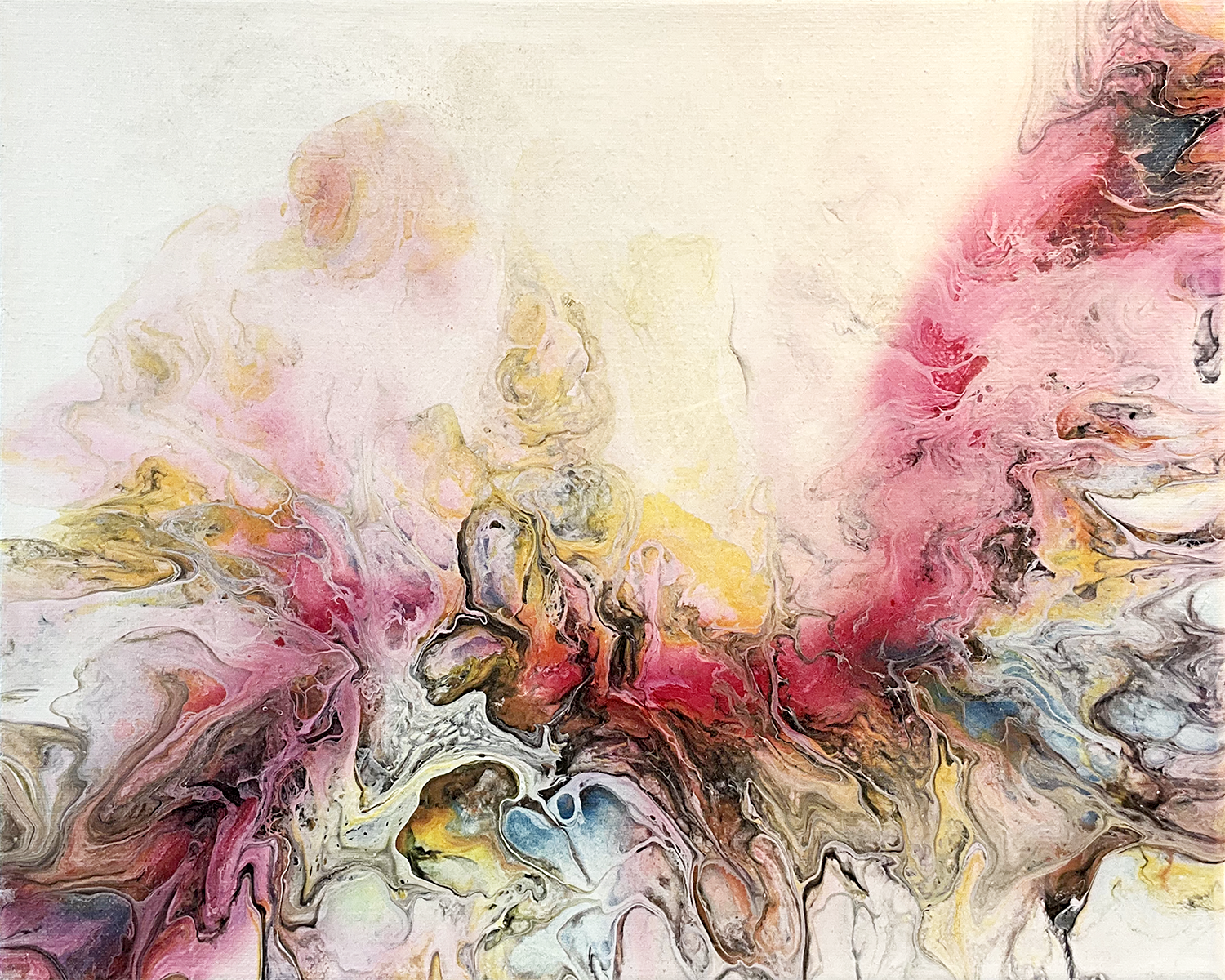 'Morning Garden' Abstract Fluid Art Painting (11x14" standard canvas)