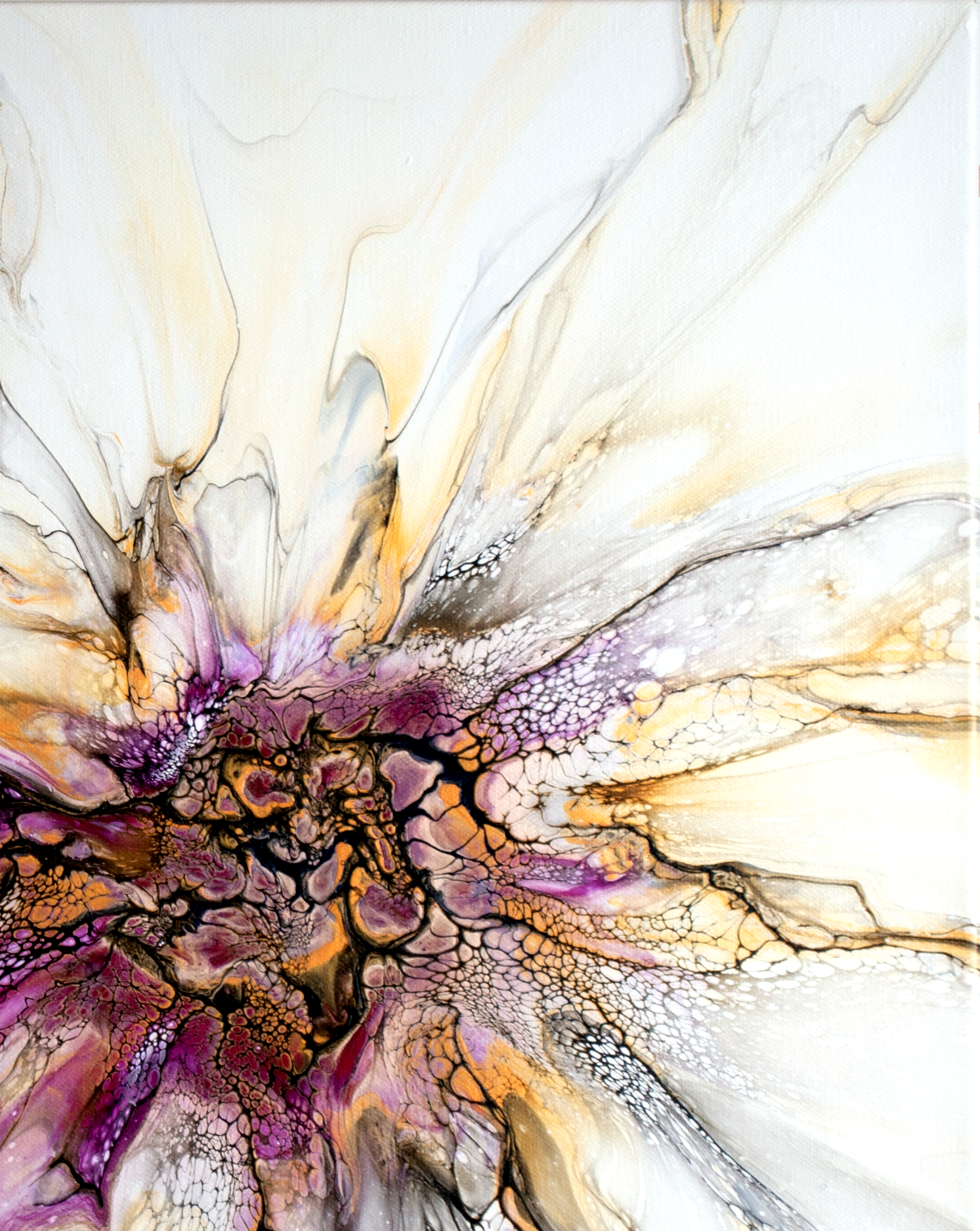 ‘Viola Cornuta’ Abstract Burst Canvas Art (20x16" HP canvas)