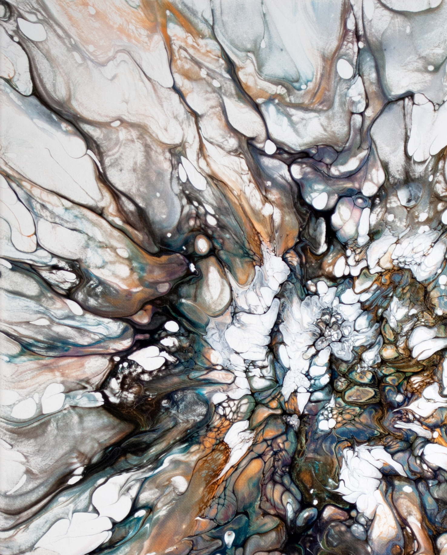 'Forest Bouquet' Abstract Fluid Art Painting (16x20" standard canvas)