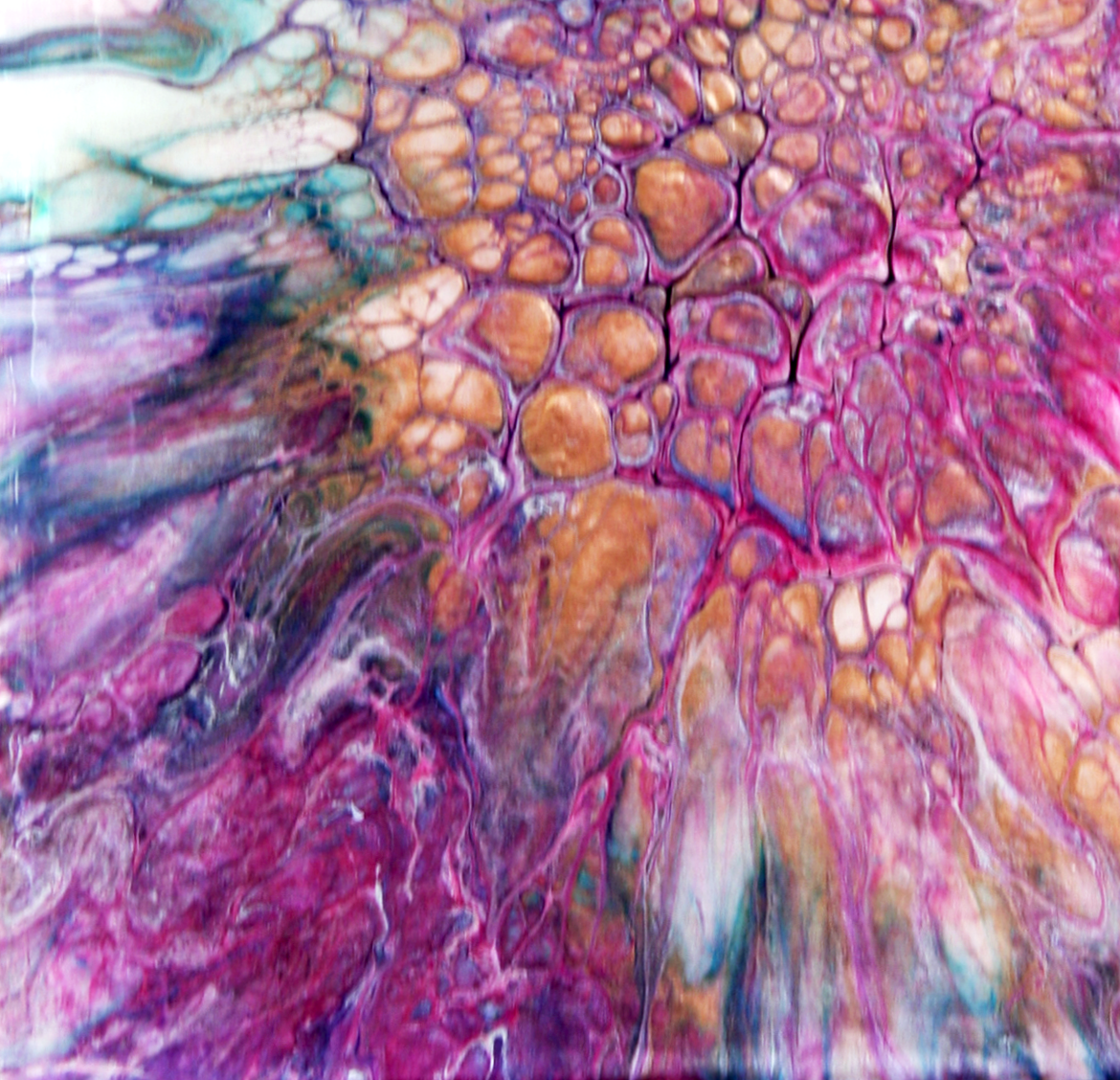 'Panacea' Abstract Fluid Art Painting (10x10" cradled wood)