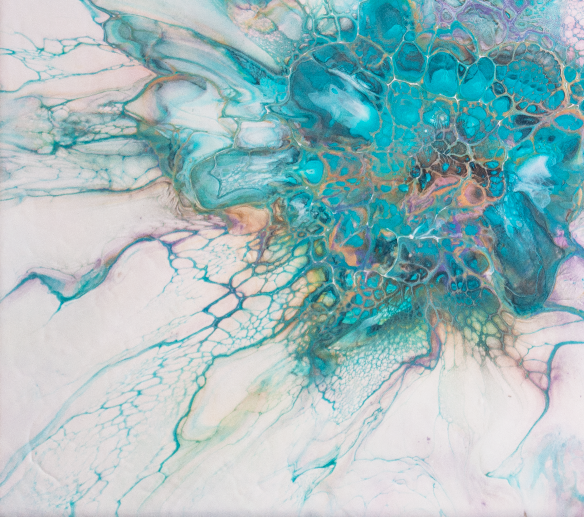 ‘Blue Calla Lilly’ Abstract Fluid Art Painting (11x14" canvas)