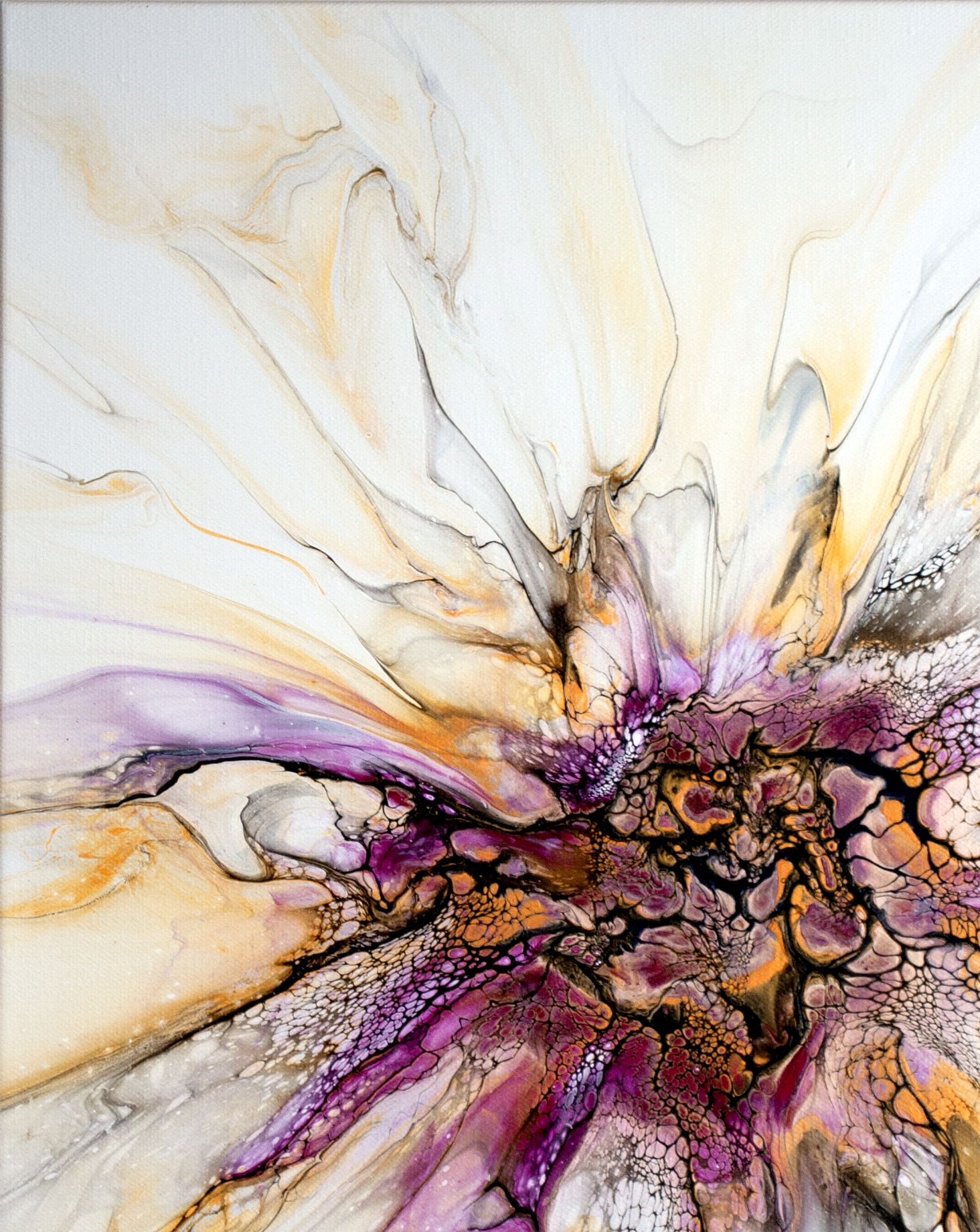 ‘Viola Cornuta’ Abstract Burst Canvas Art (20x16" HP canvas)