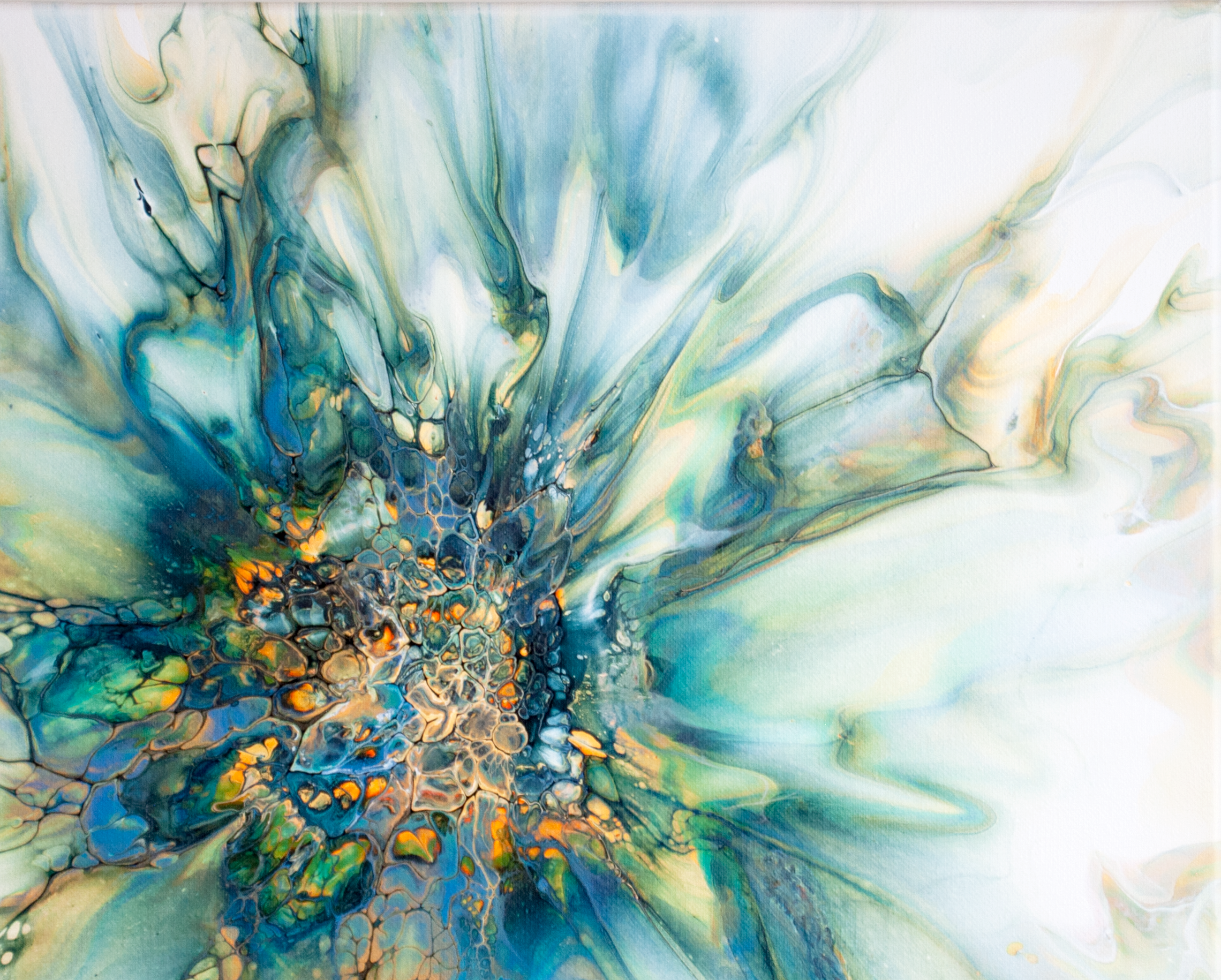 ‘Royal Inception’ Abstract Fluid Art Canvas (16x20 standard canvas)