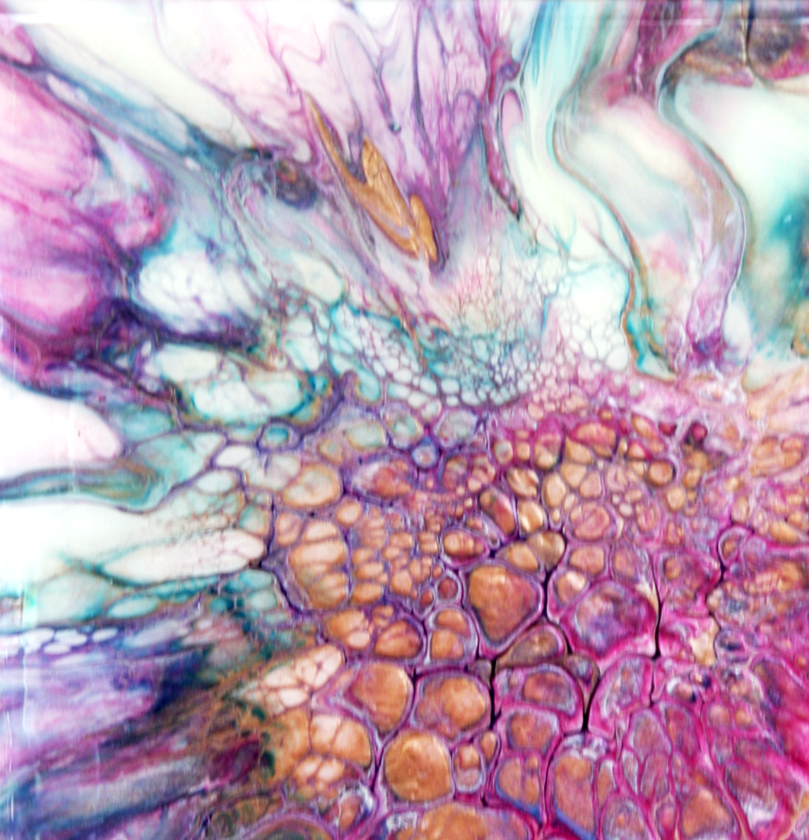 'Panacea' Abstract Fluid Art Painting (10x10" cradled wood)