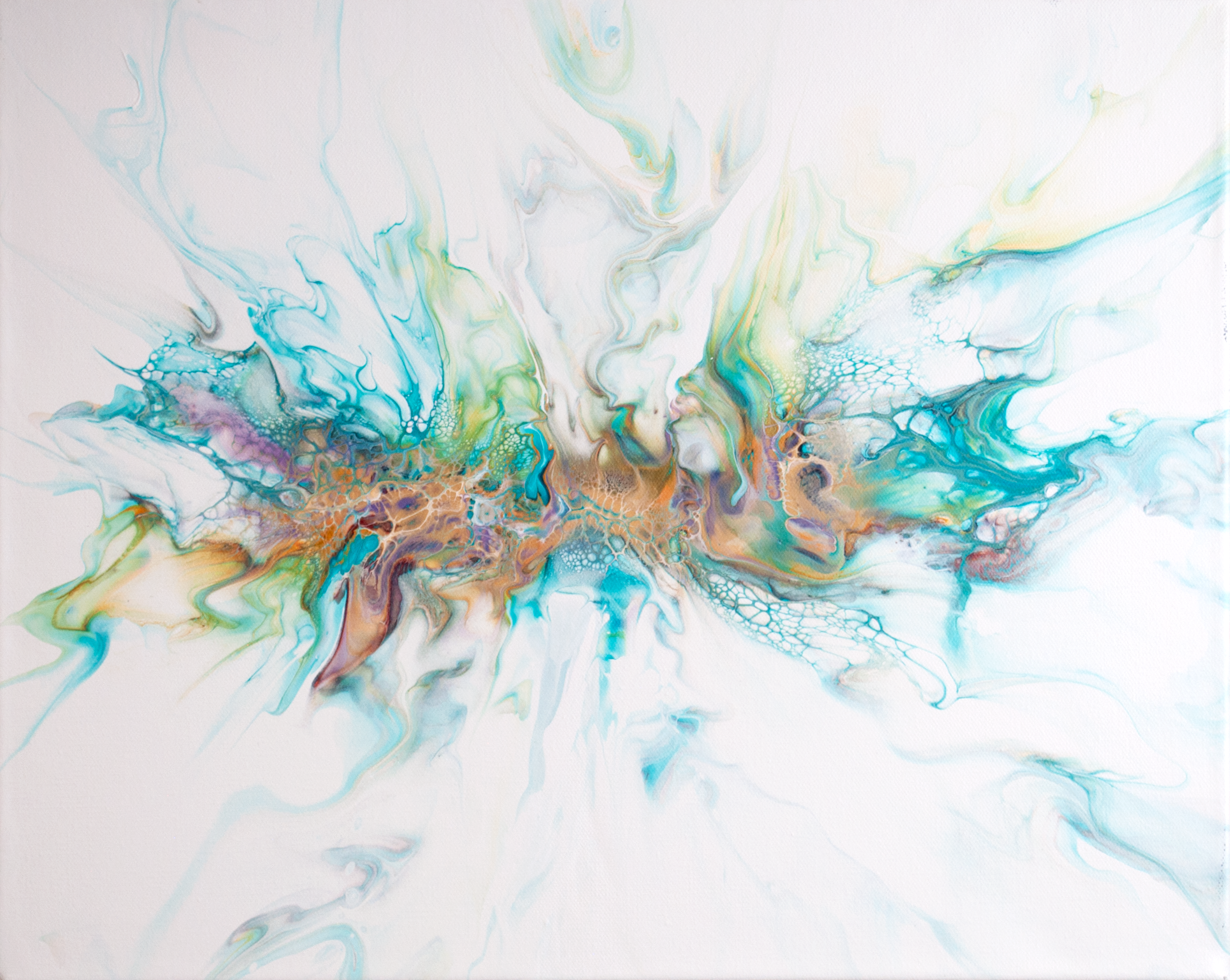 ‘Jewels’ Abstract Fluid Art Painting (11X14" standard canvas)