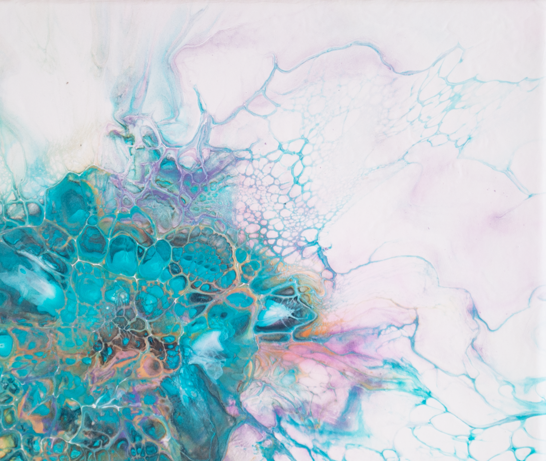 ‘Blue Calla Lilly’ Abstract Fluid Art Painting (11x14" canvas)