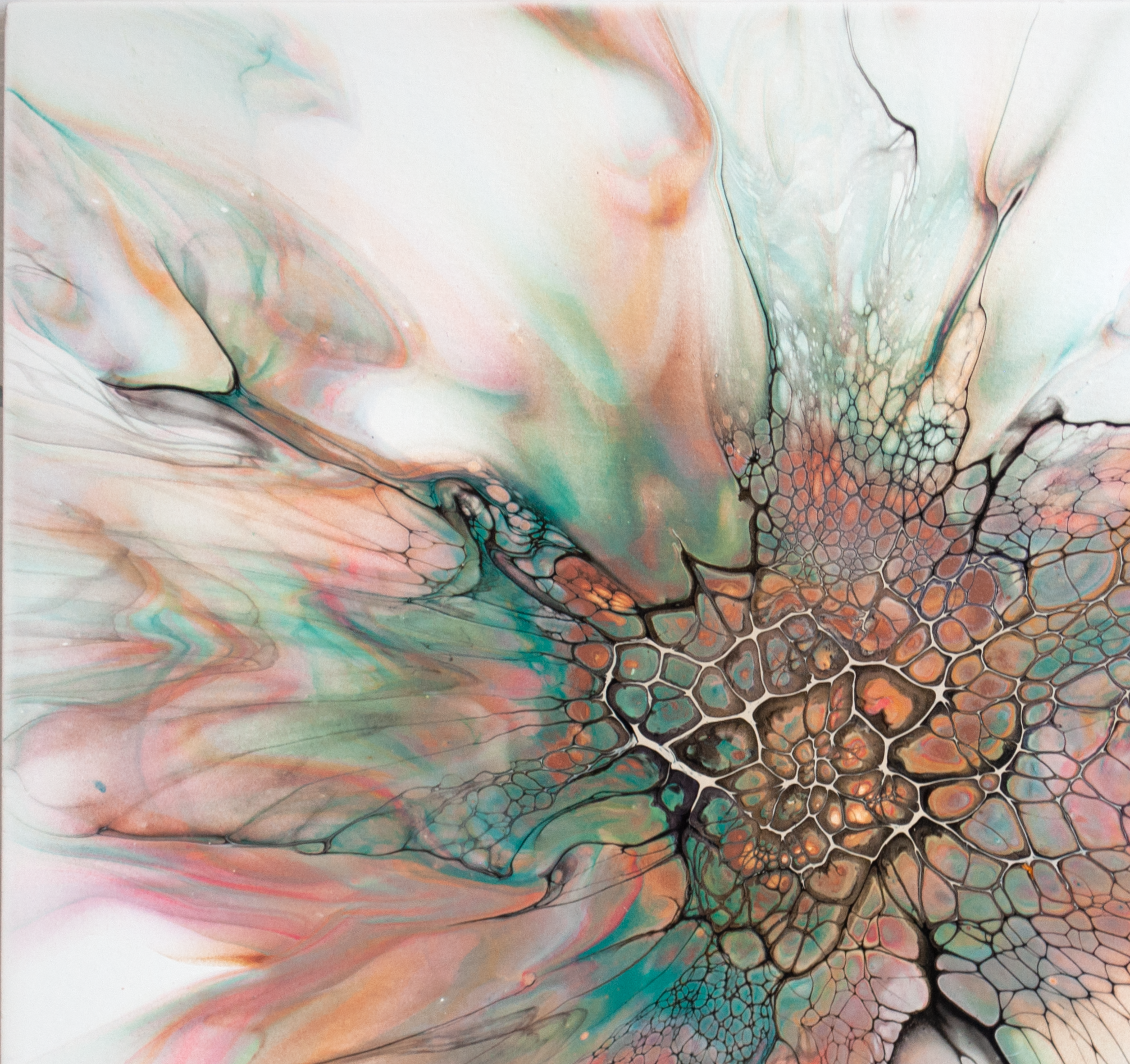 'Always' Abstract Fluid Art (12x12" cradled board)