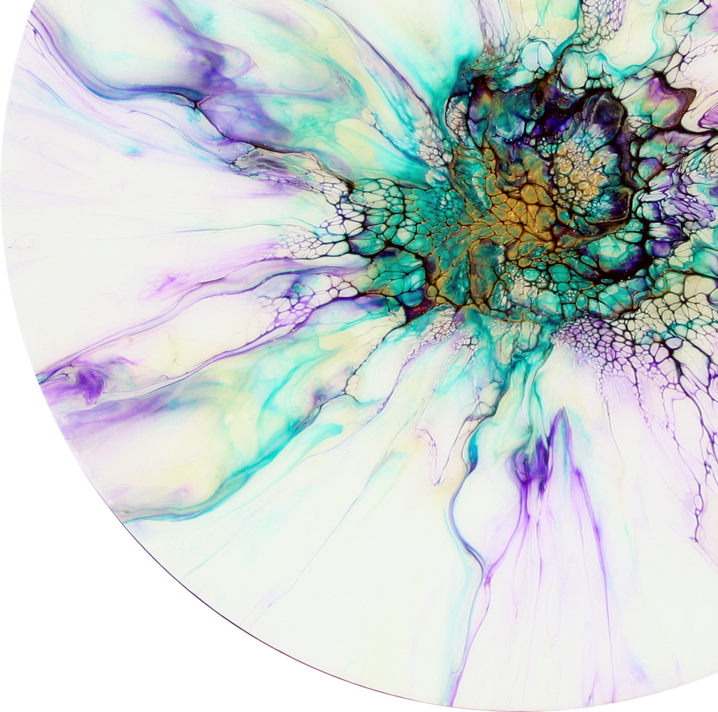 'Violet Magic' Abstract Floral Resin Art