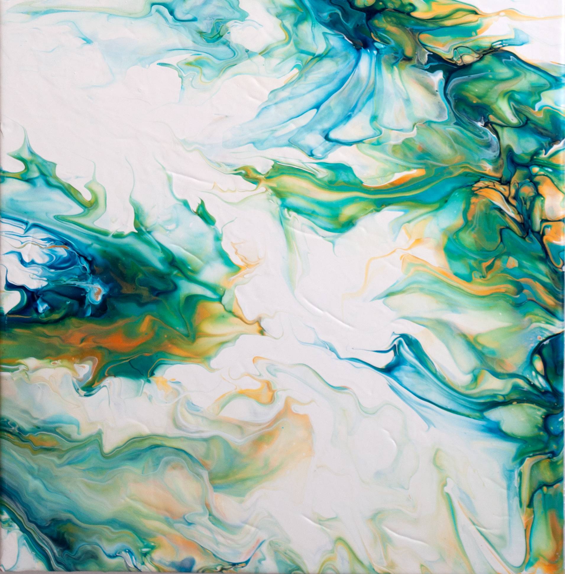 'Line of Beauty' Abstract Fluid Art Painting (30x15")