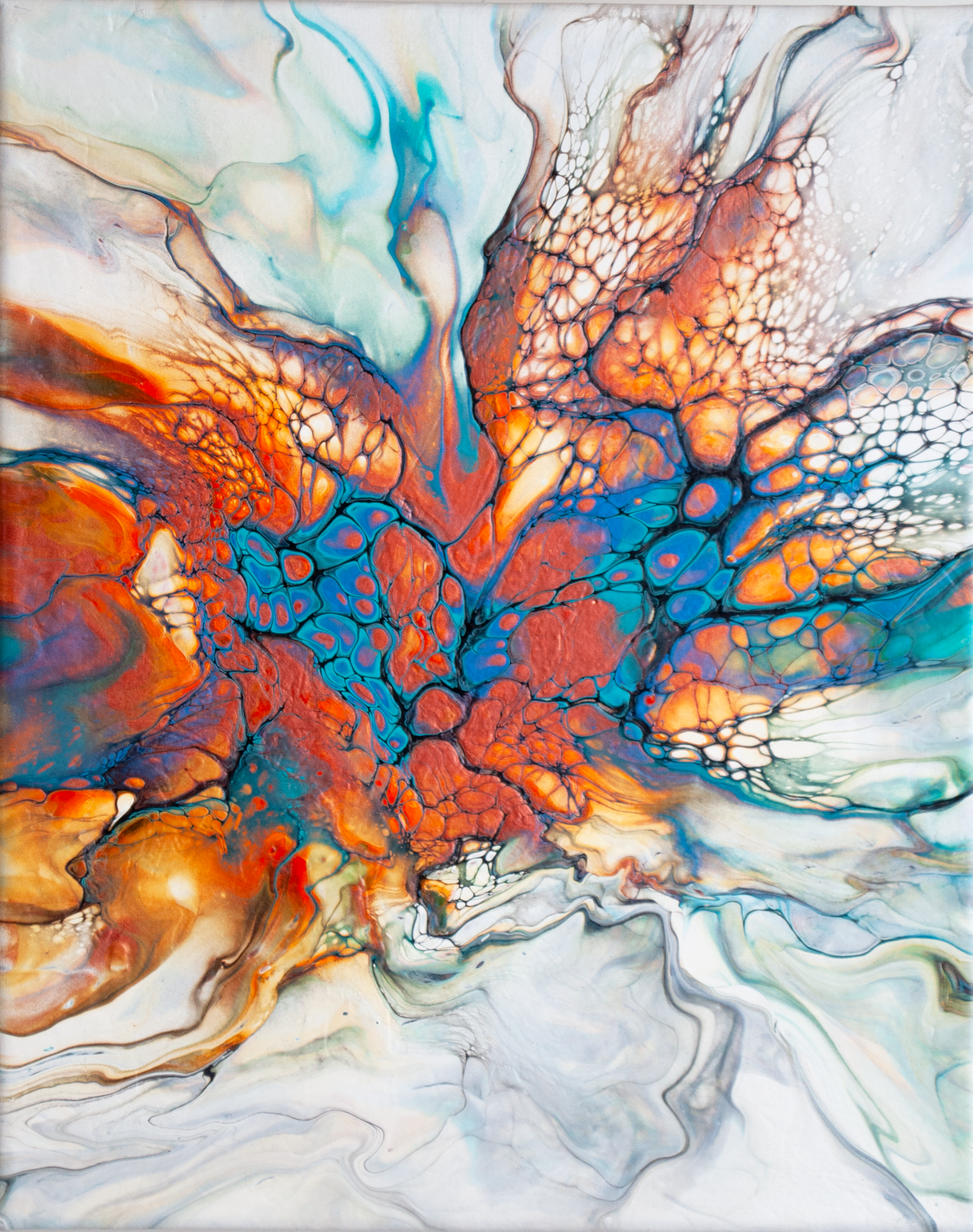 'Firebird' Abstract Fluid Art Painting (11x14" standard canvas)