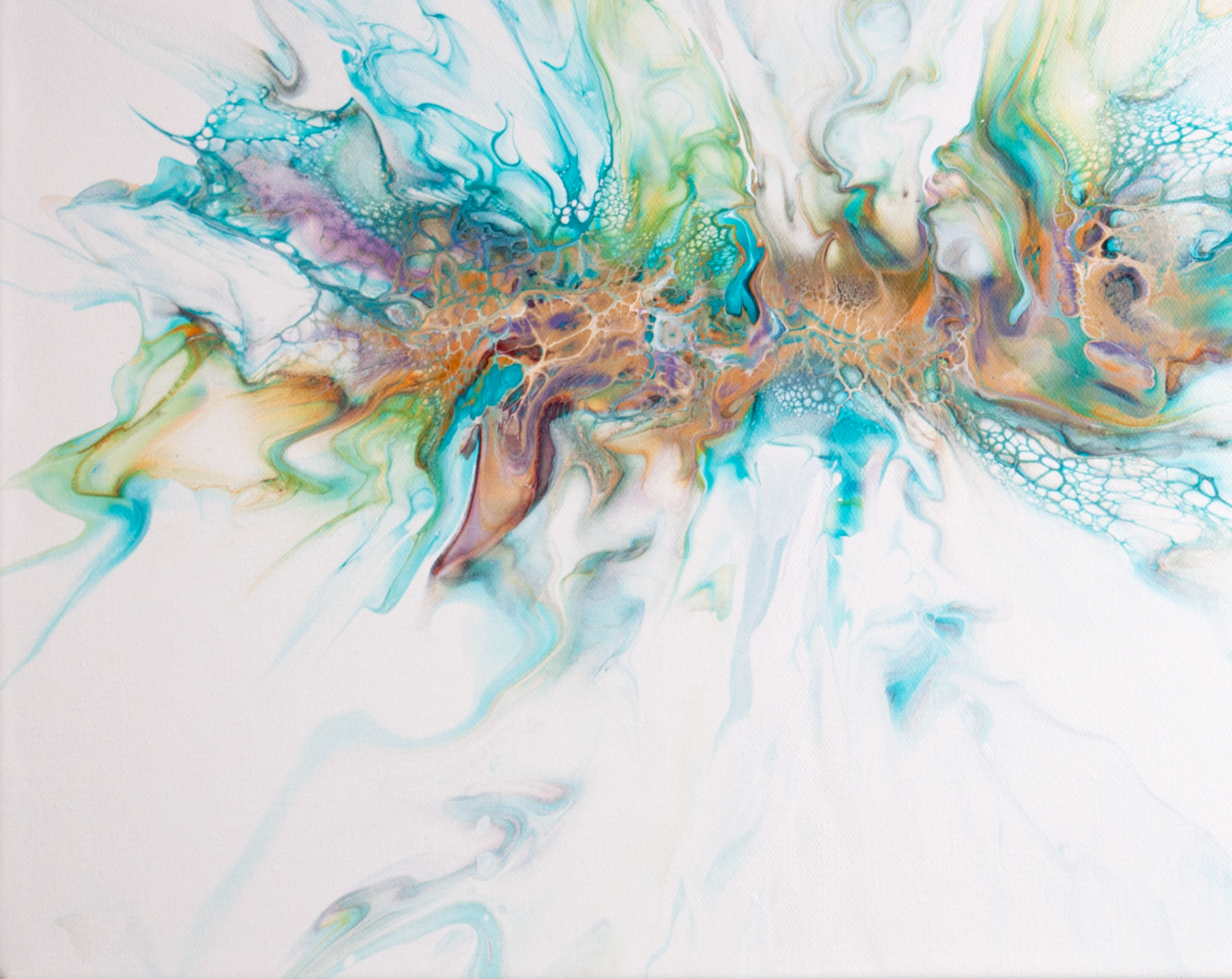 ‘Jewels’ Abstract Fluid Art Painting (11X14" standard canvas)