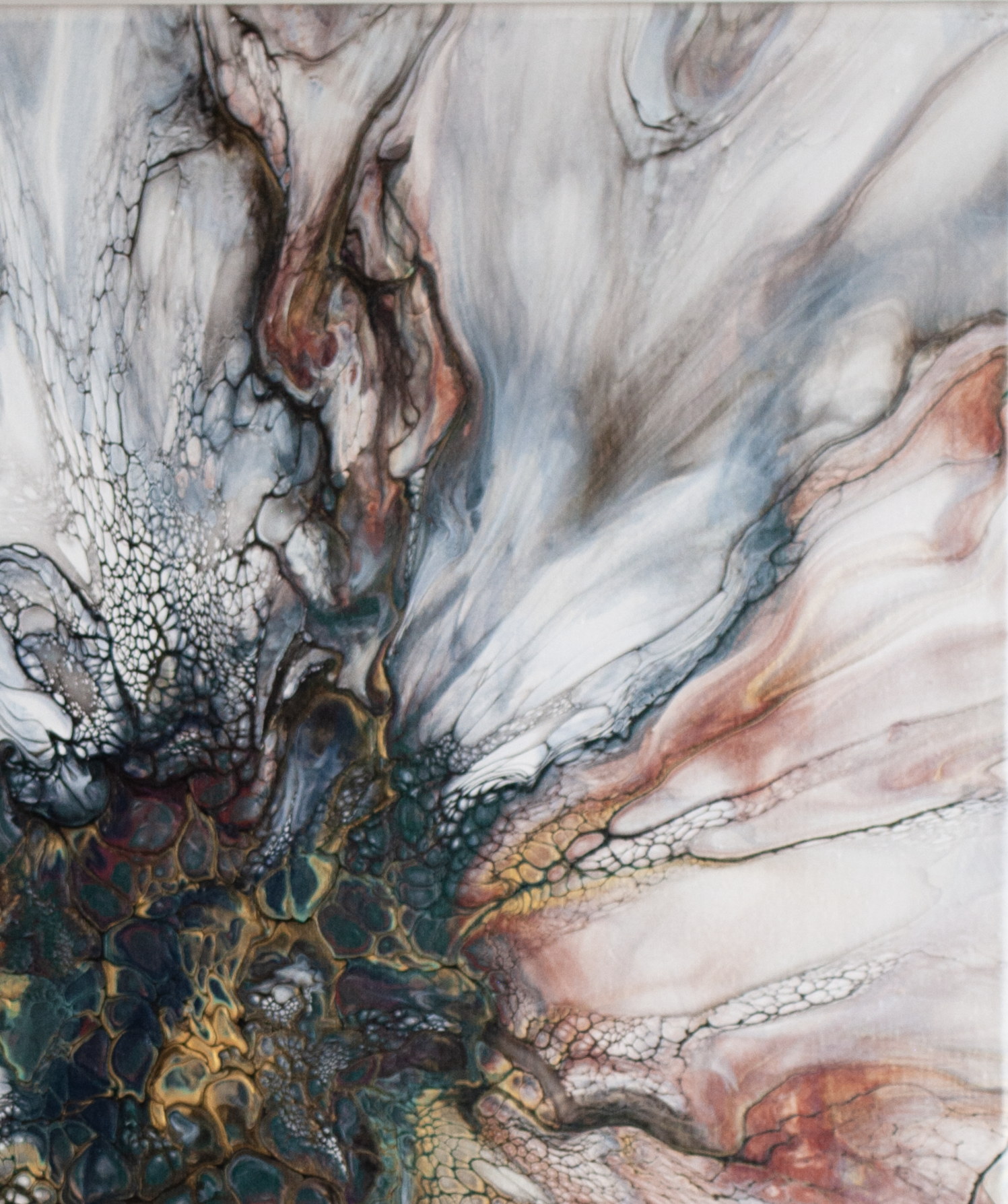 'Angelica' Abstract Fluid Art (16x20" canvas)