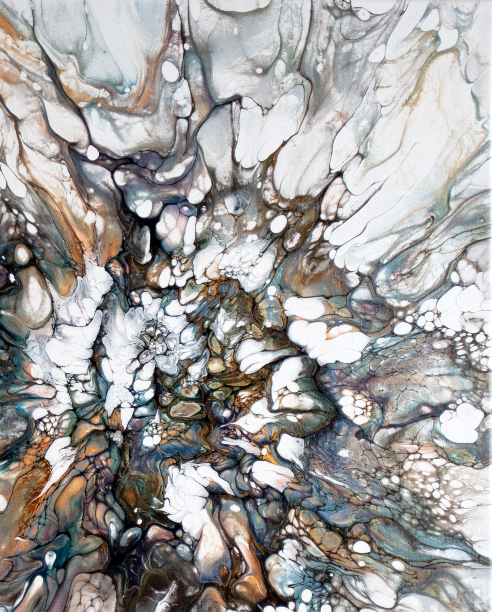 'Forest Bouquet' Abstract Fluid Art Painting (16x20" standard canvas)