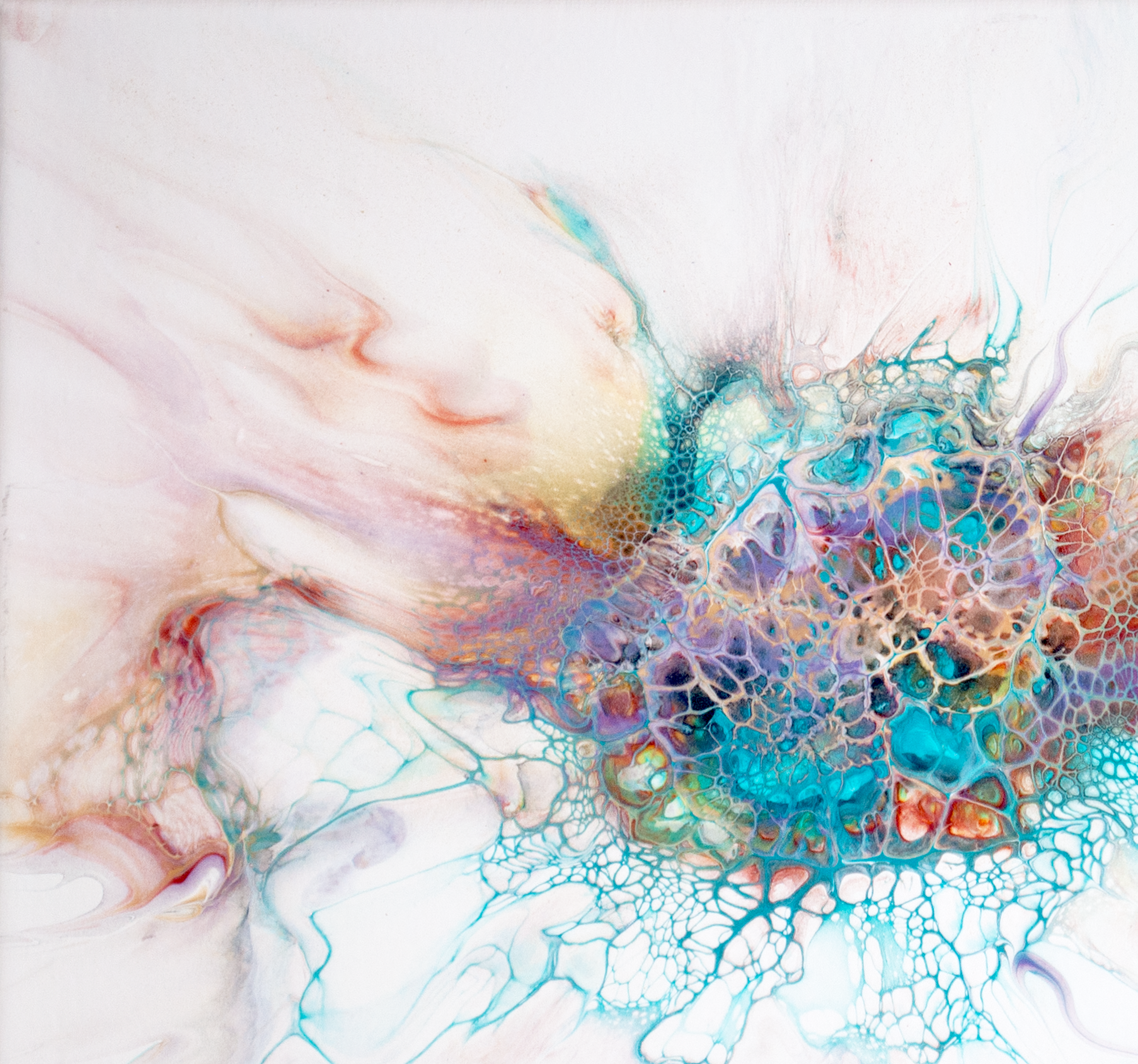 'The Transition' Abstract Fluid Art (llx14" standard canvas)