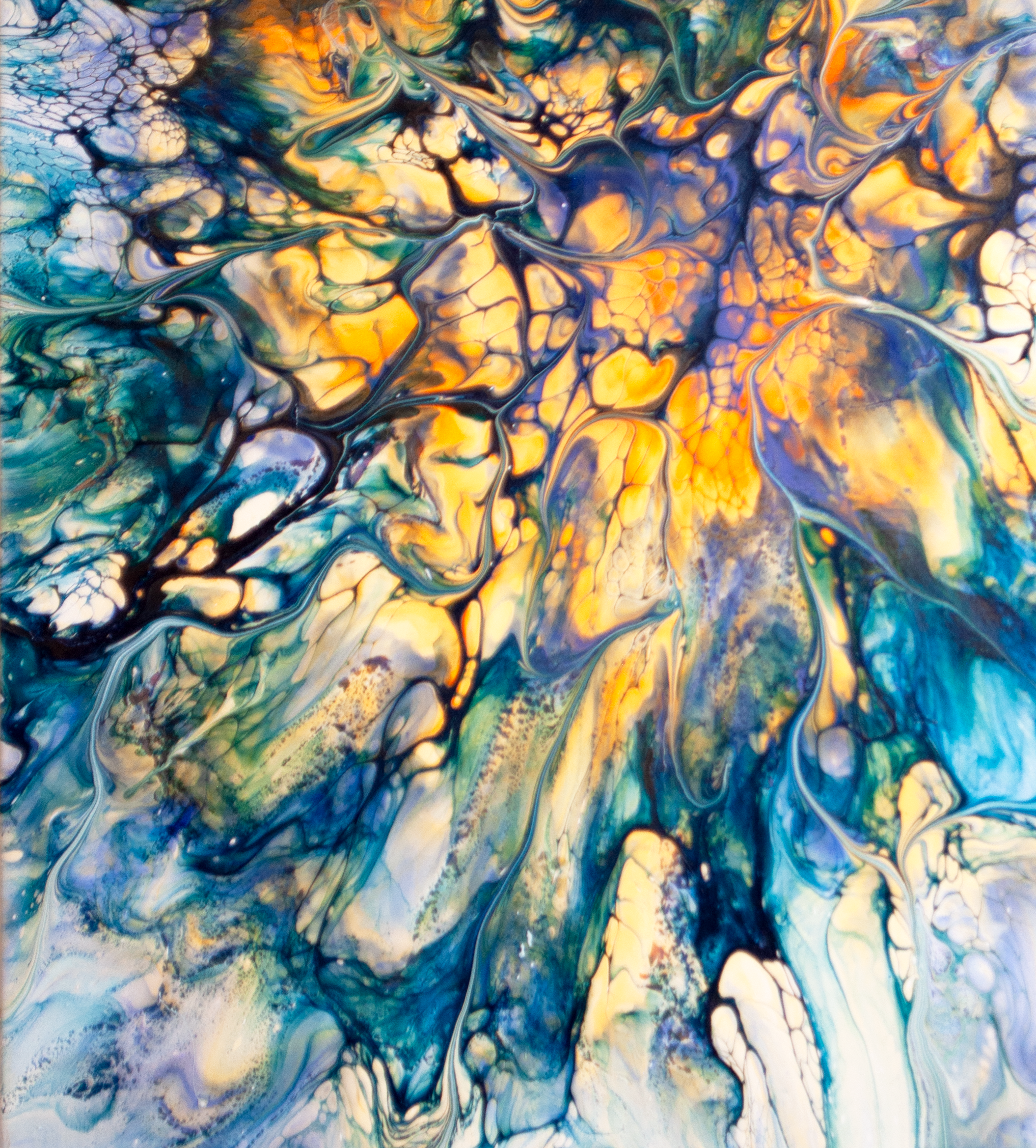 'Phoenix Rising' Abstract Fluid Art (16x20 HP canvas)