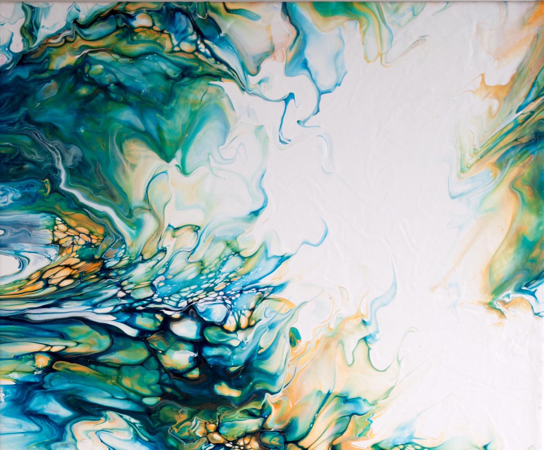 'Line of Beauty' Abstract Fluid Art Painting (30x15")