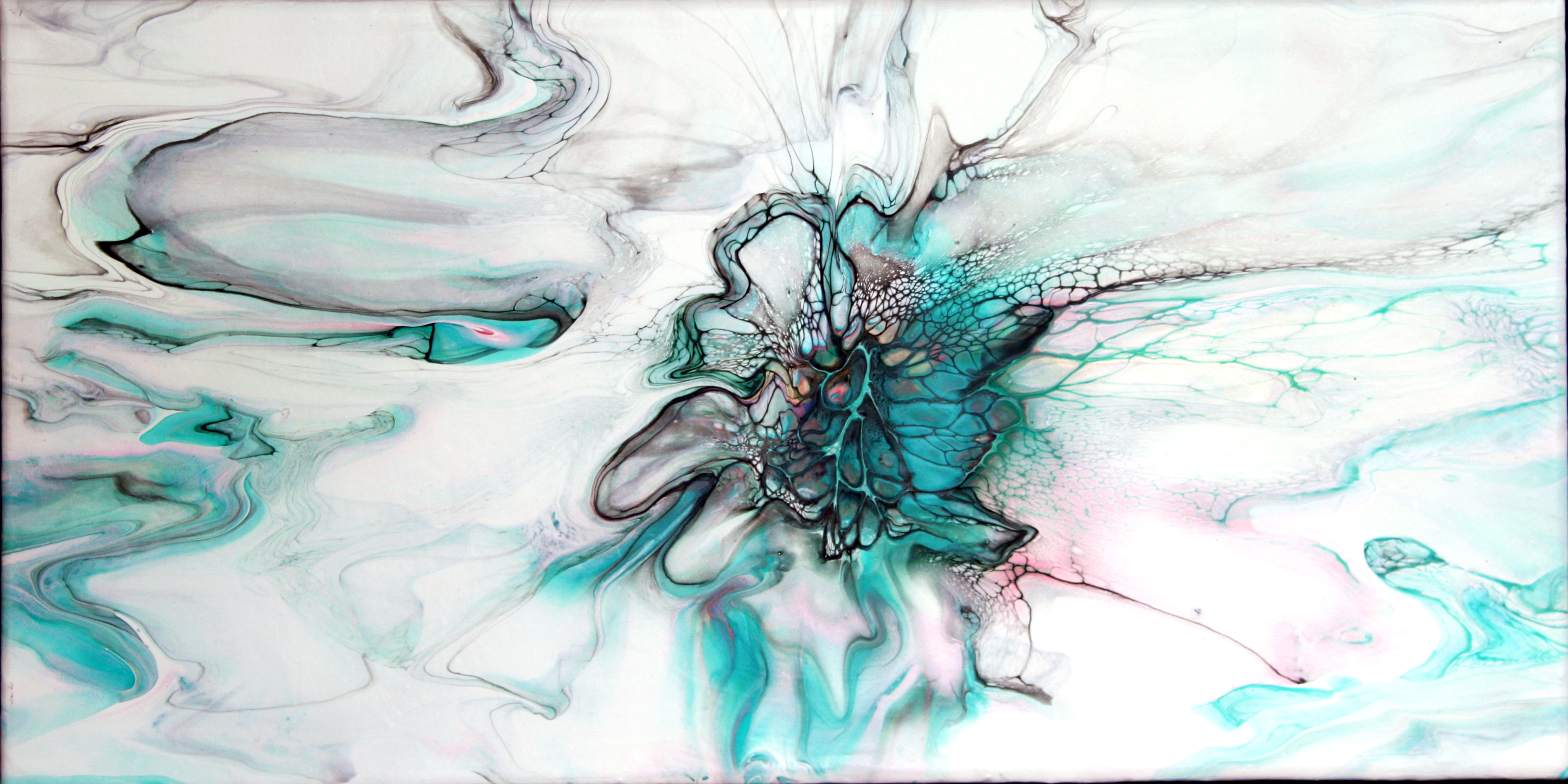 'Iris Orchid' Abstract Fluid Art Painting (10x20" standard canvas)