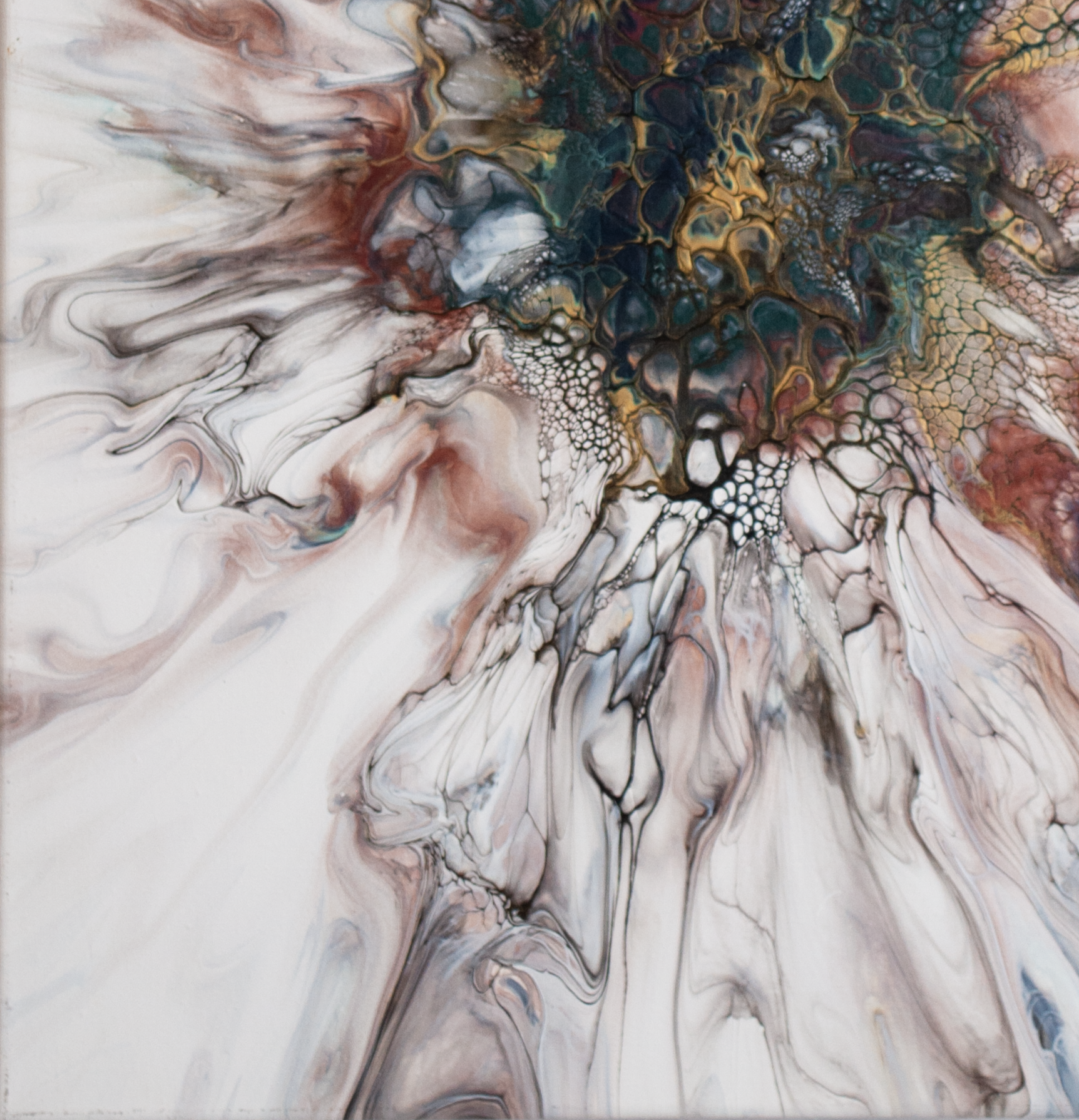 'Angelica' Abstract Fluid Art (16x20" canvas)