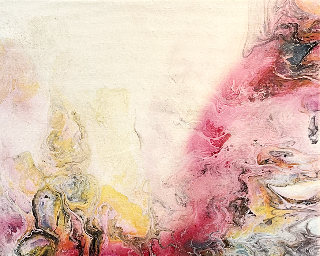 'Morning Garden' Abstract Fluid Art Painting (11x14" standard canvas)