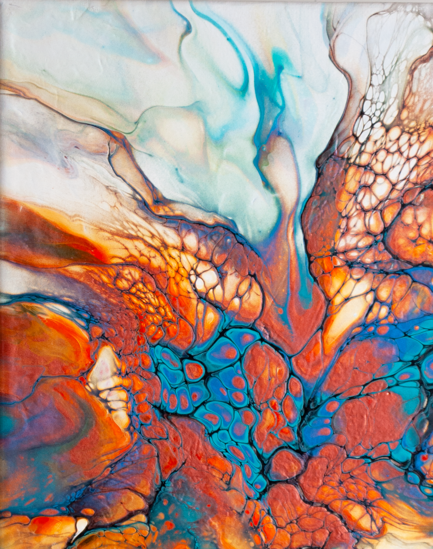 'Firebird' Abstract Fluid Art Painting (11x14" standard canvas)