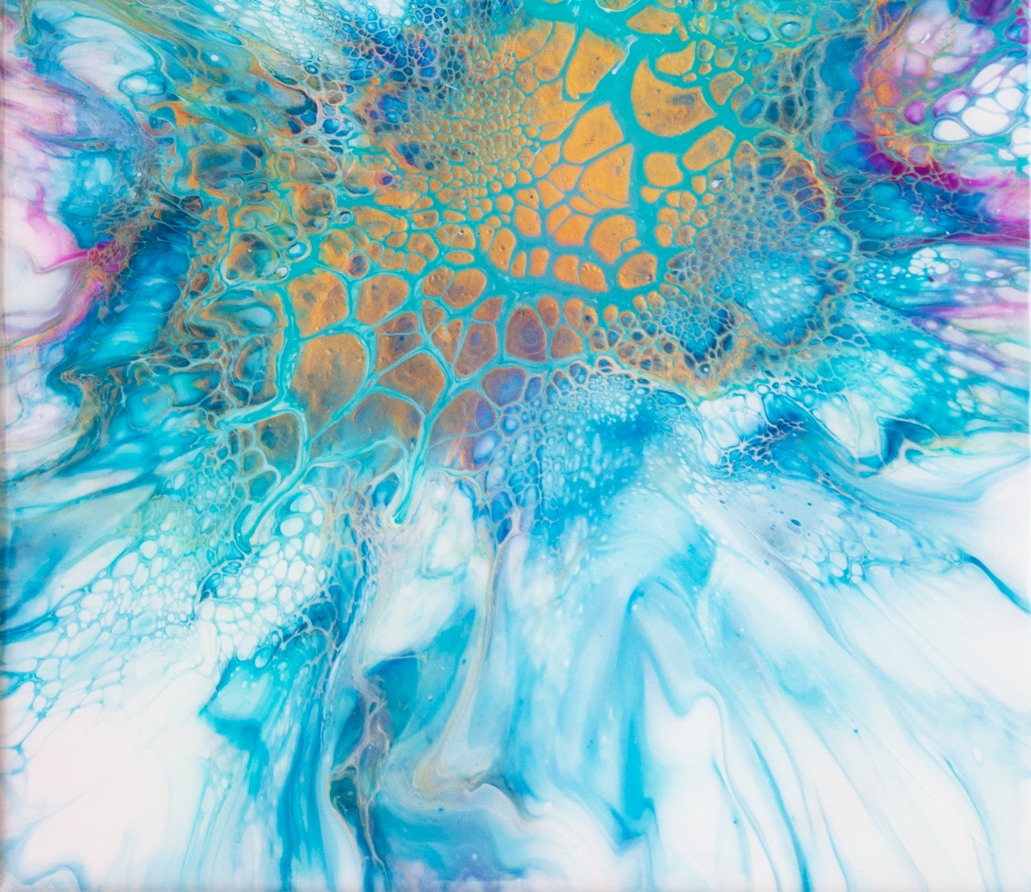 'Blue Orchid' Abstract Fluid Art Painting (11x14" canvas)