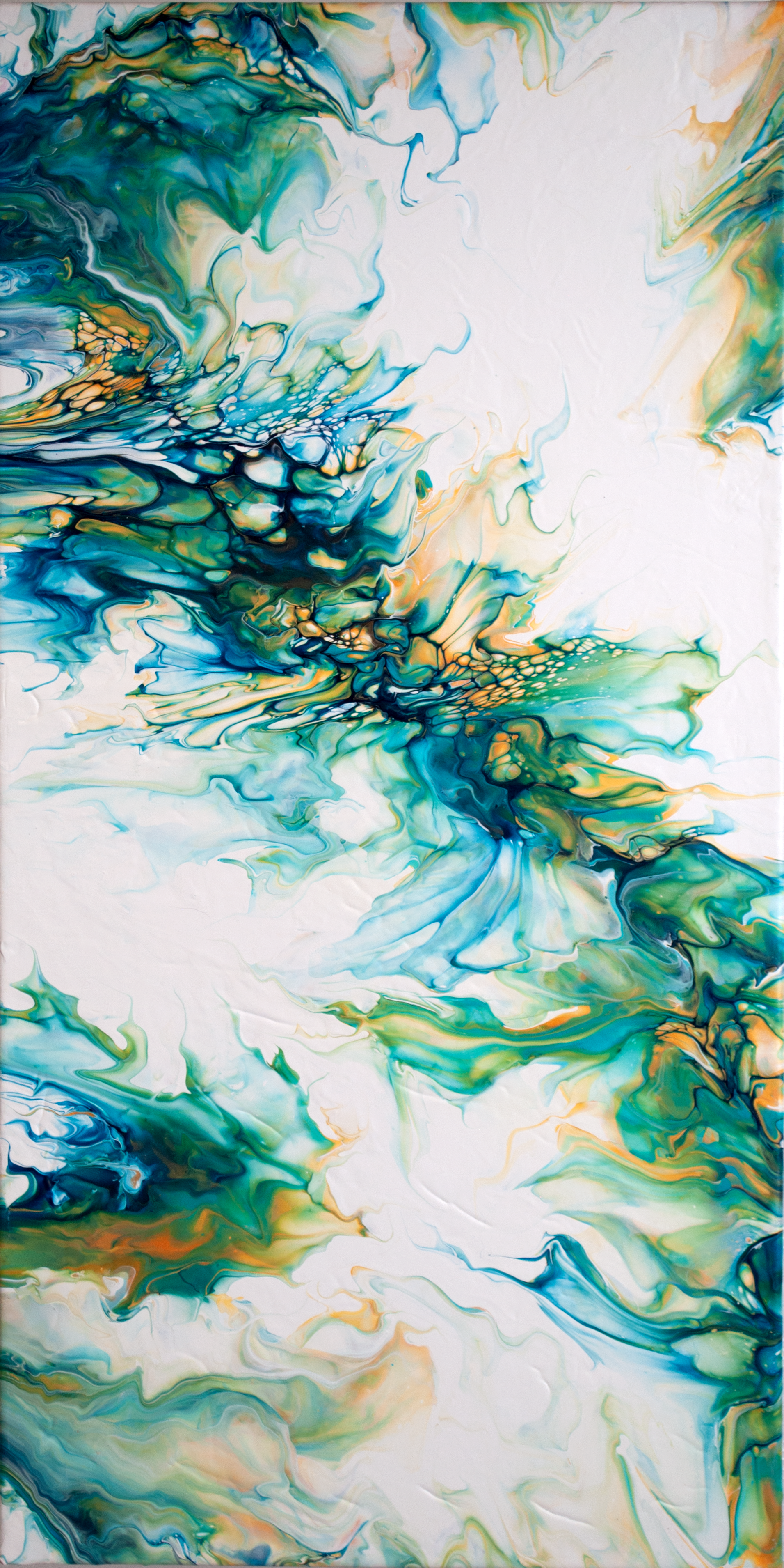 'Line of Beauty' Abstract Fluid Art Painting (30x15")