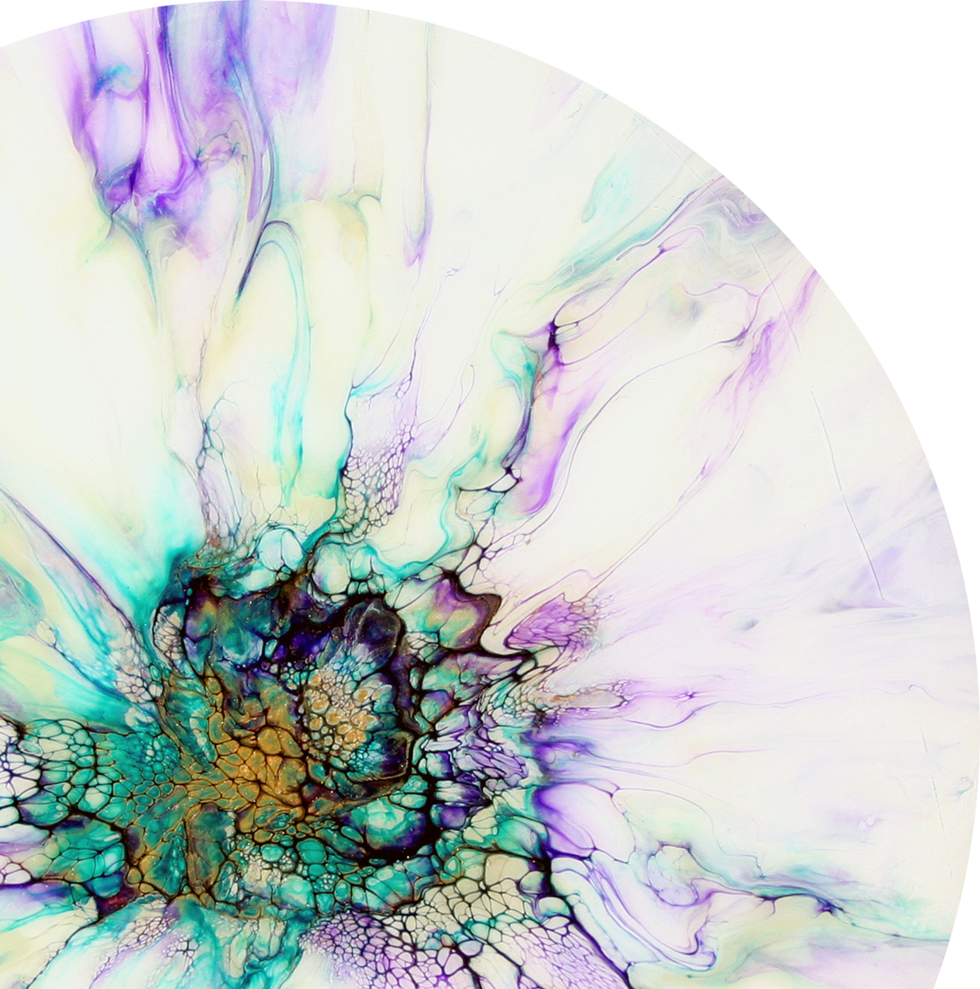 'Violet Magic' Abstract Floral Resin Art