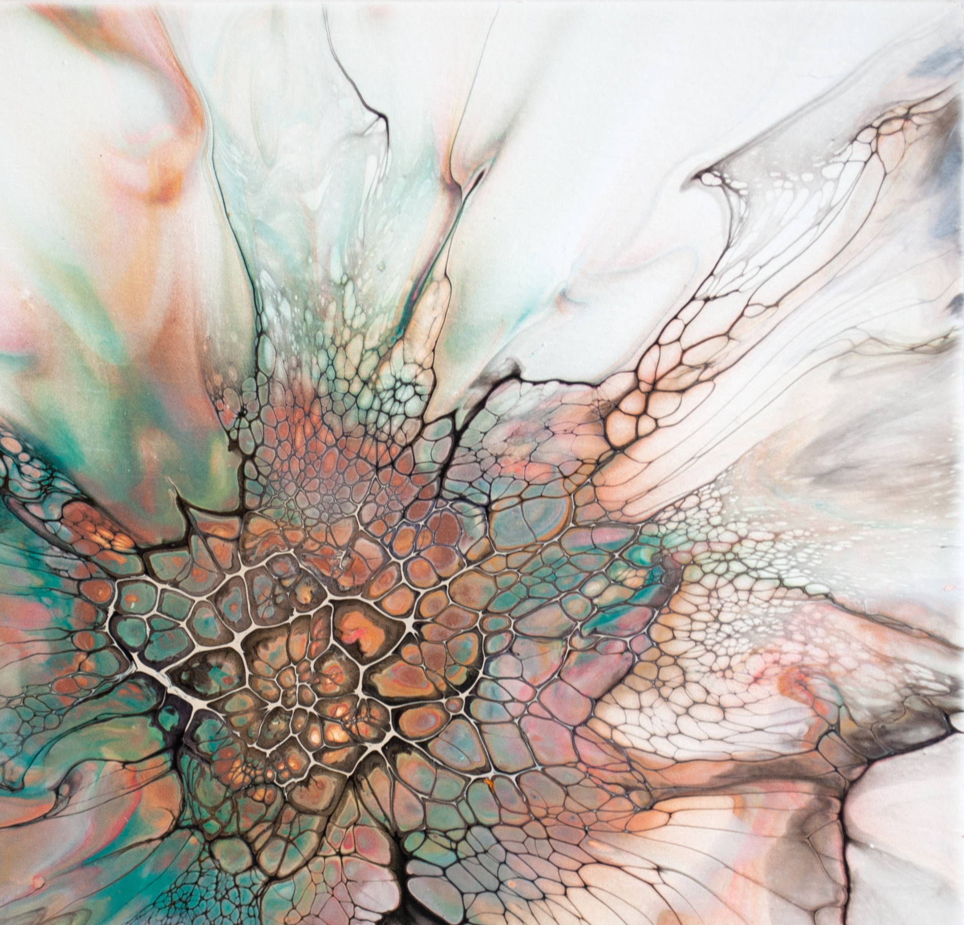 'Always' Abstract Fluid Art (12x12" cradled board)