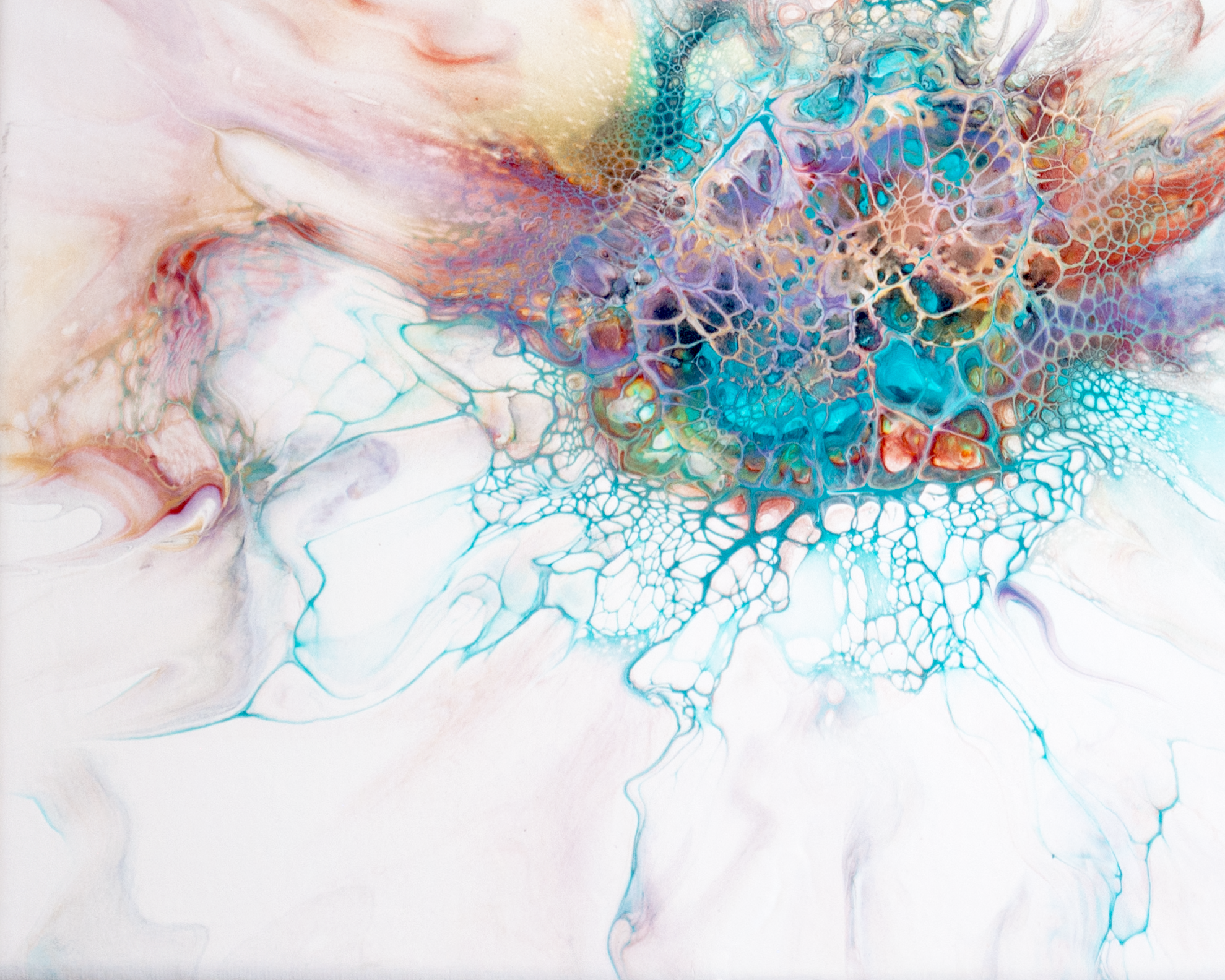 'The Transition' Abstract Fluid Art (llx14" standard canvas)