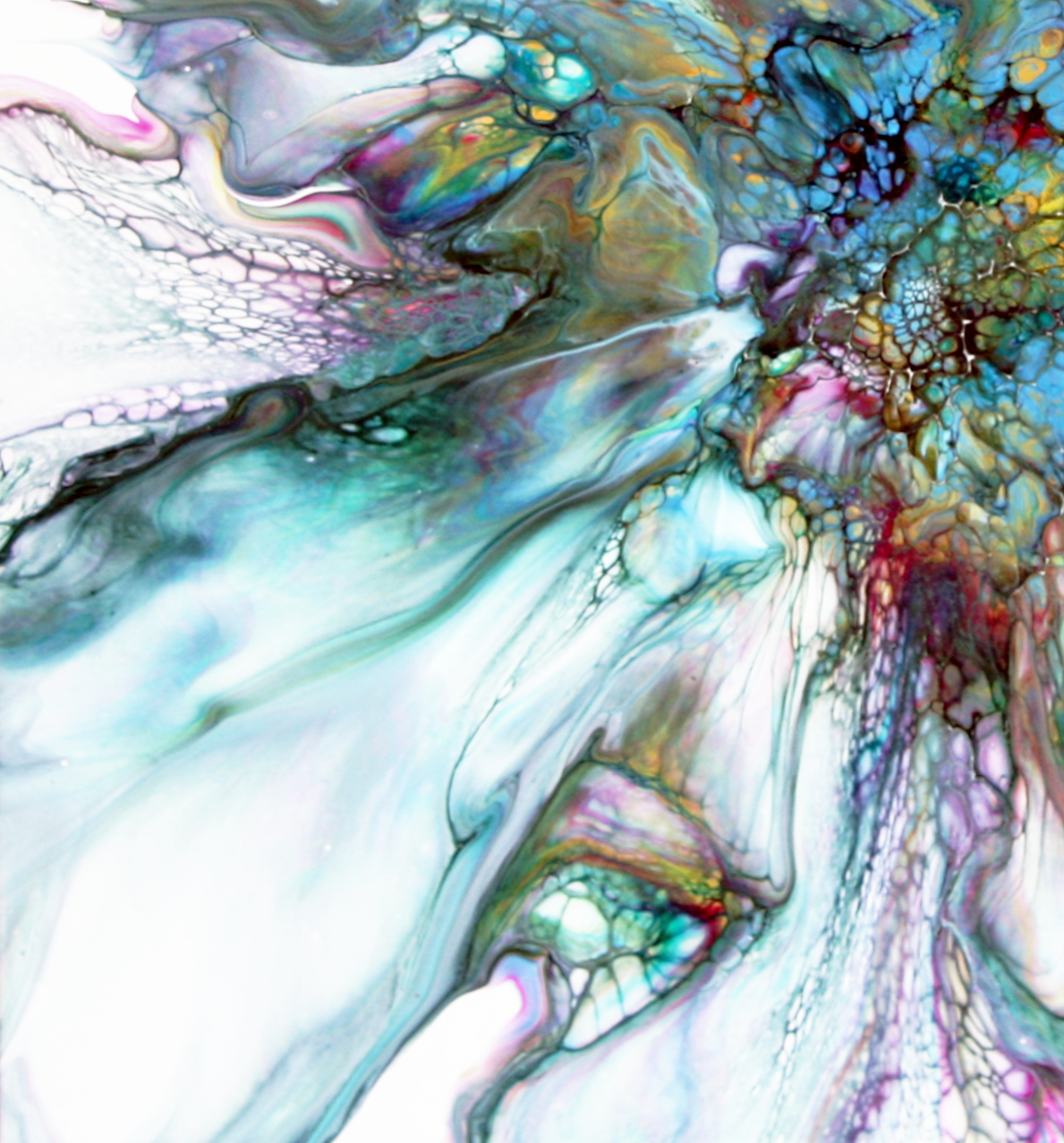 'Bella' Abstract Fluid Art (20x20 HP canvas)