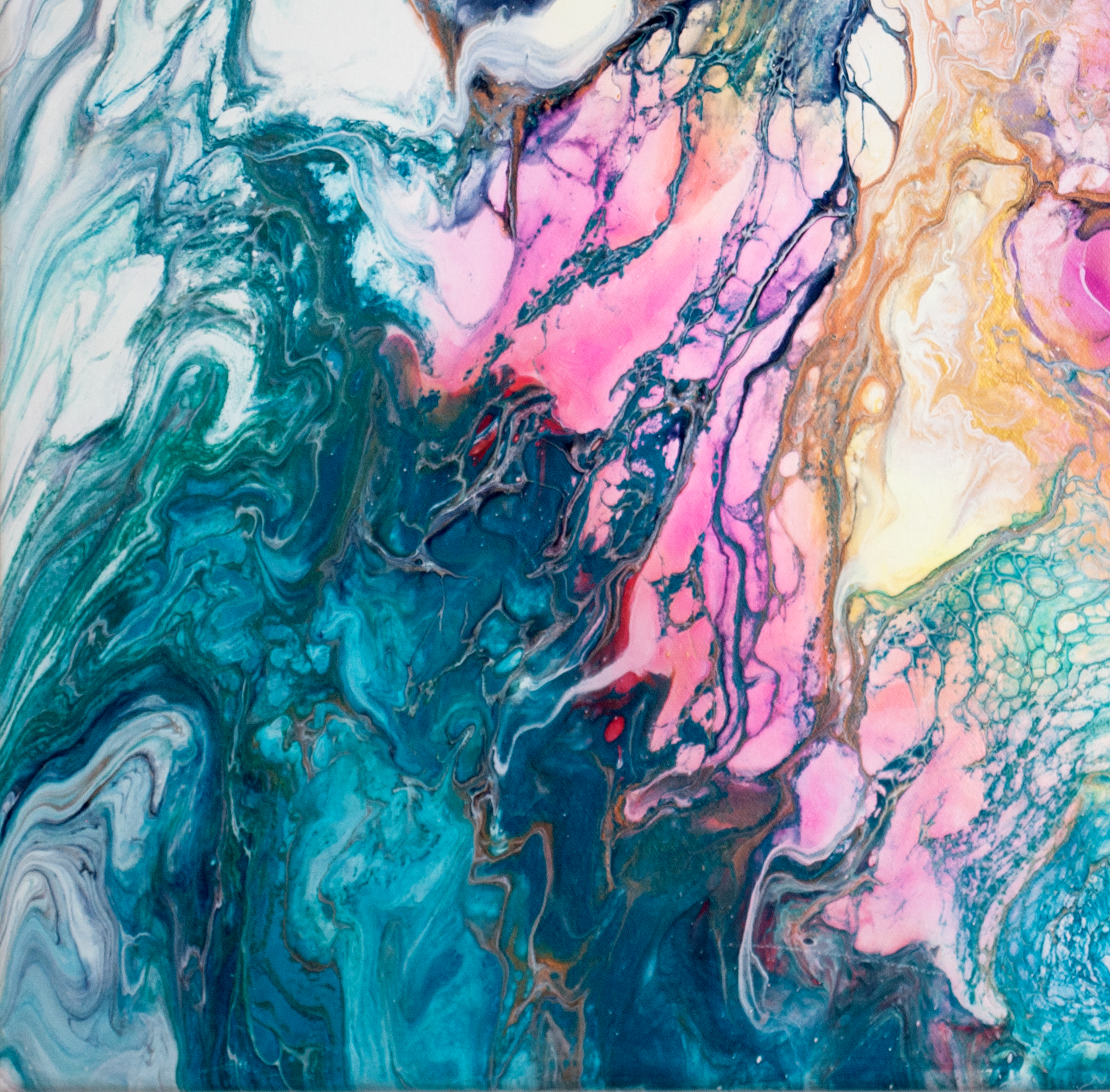 'Marble Swipe' Abstract Fluid Art Painting (20x20" standard canvas)