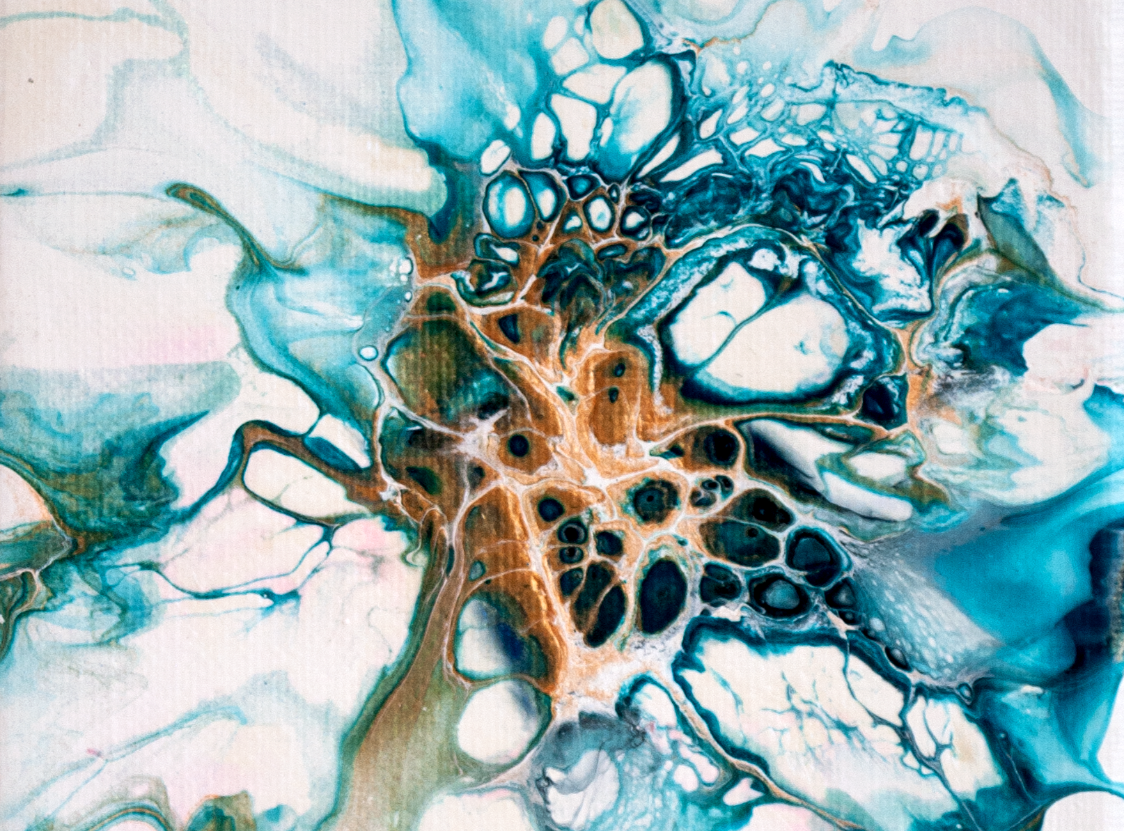 'Seadago' Abstract Fluid Art (7x5" standard canvas)