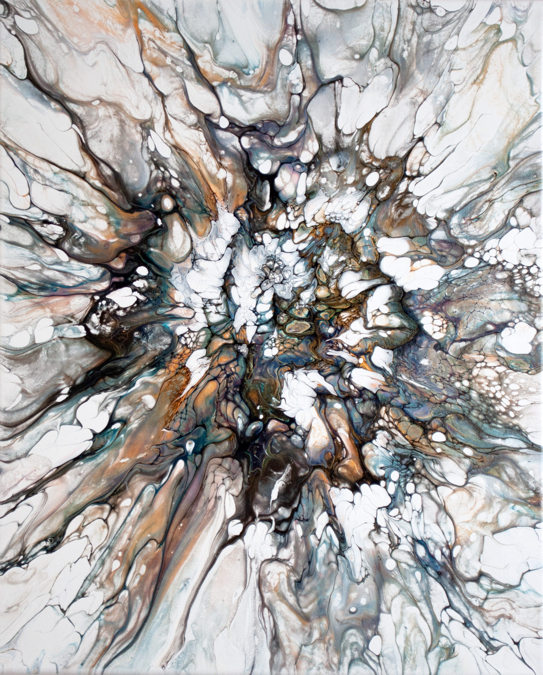 'Forest Bouquet' Abstract Fluid Art Painting (16x20" standard canvas)